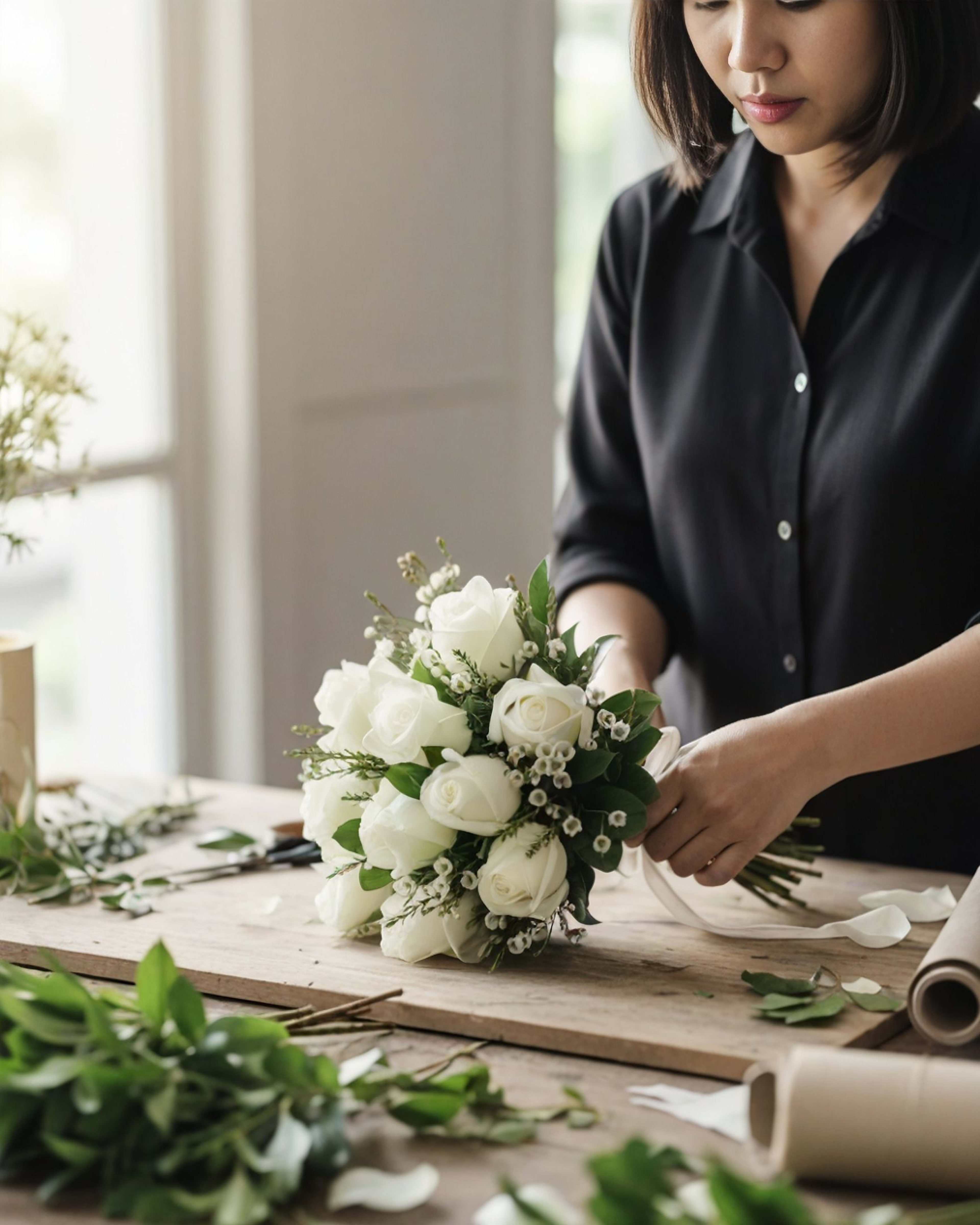 Custom White Roses - Florist's Design