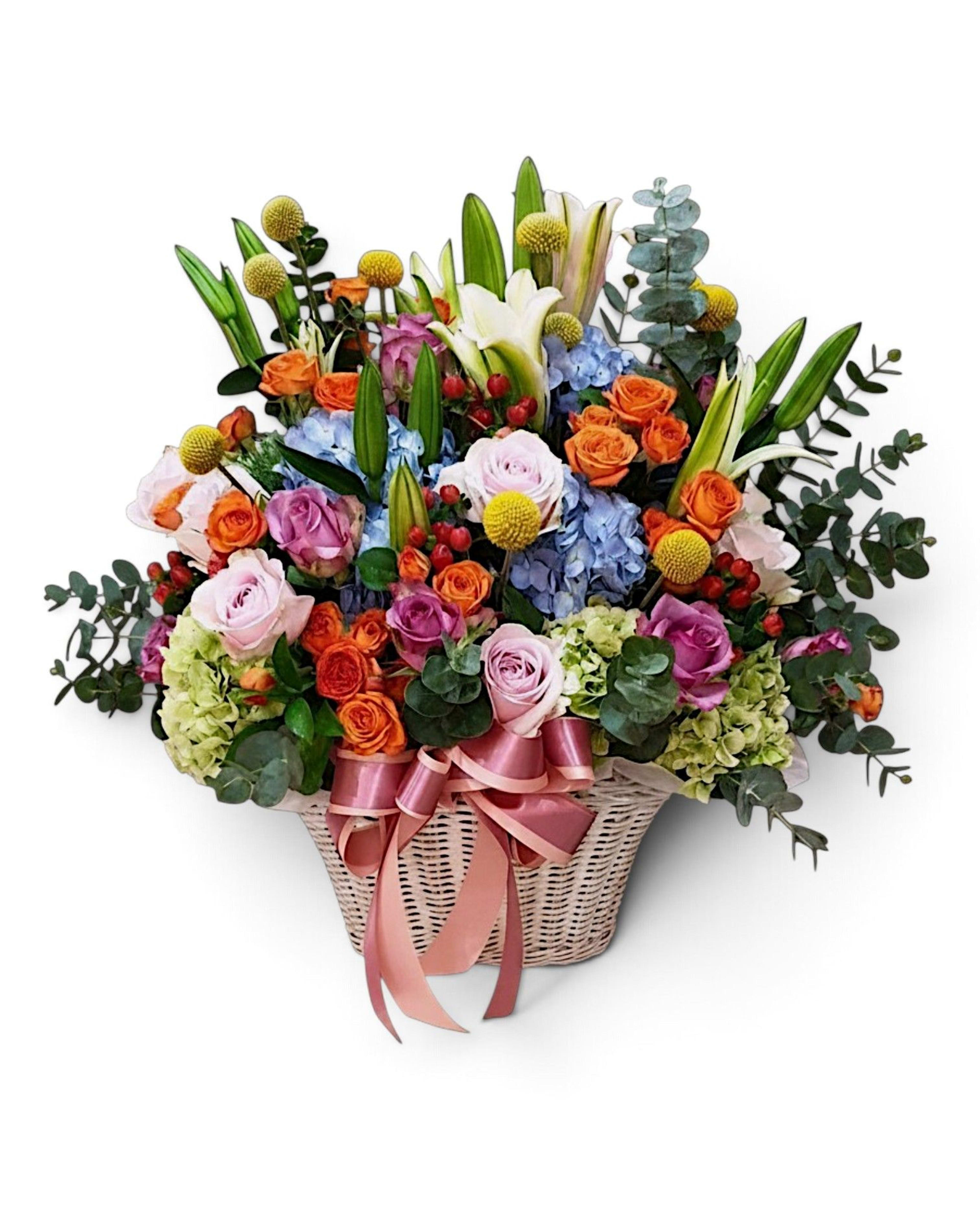 Grand Bouquet Basket Premium Mixed Flower Arrangement