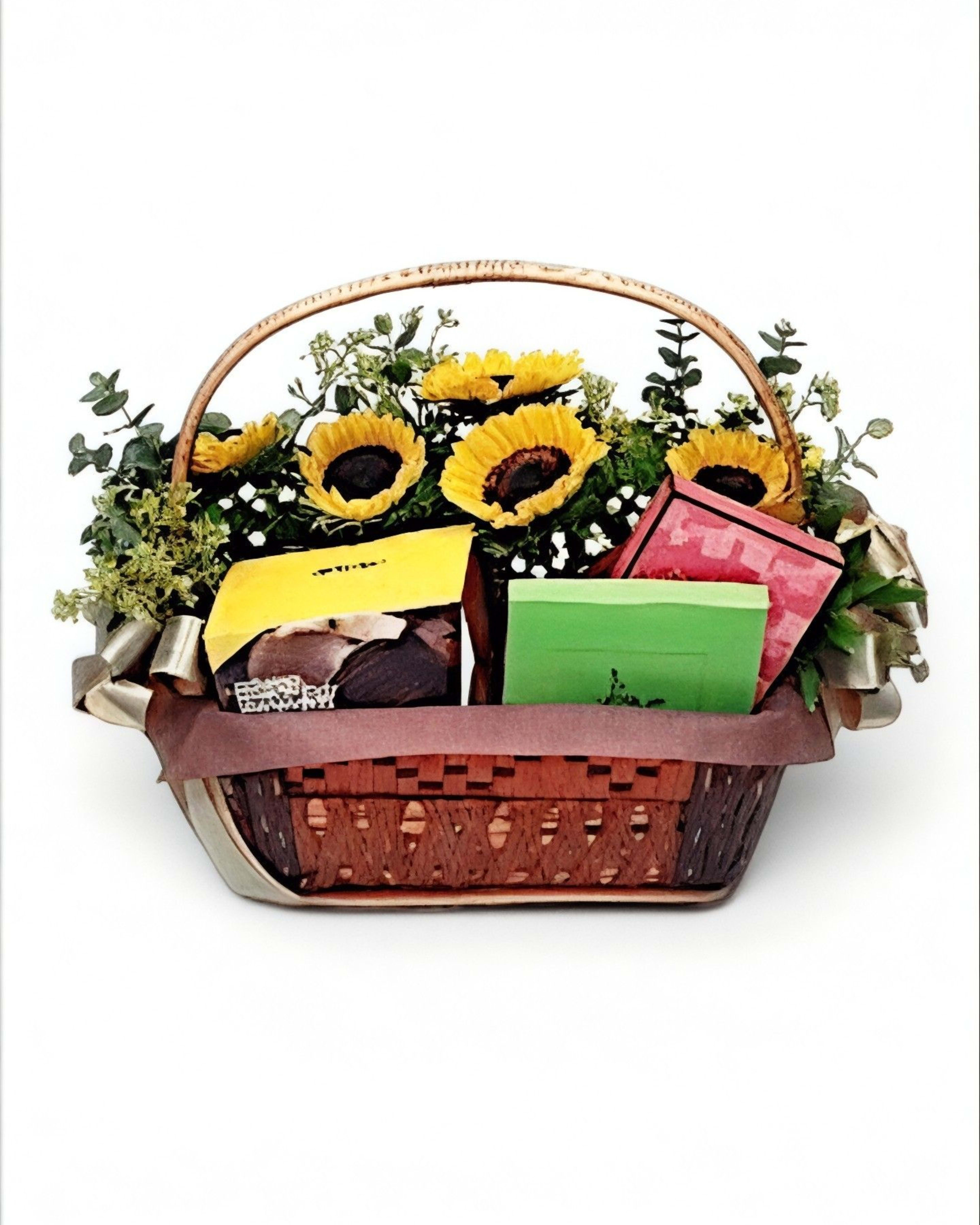 Royce Chocolate & Fresh Sunflower Gift Basket