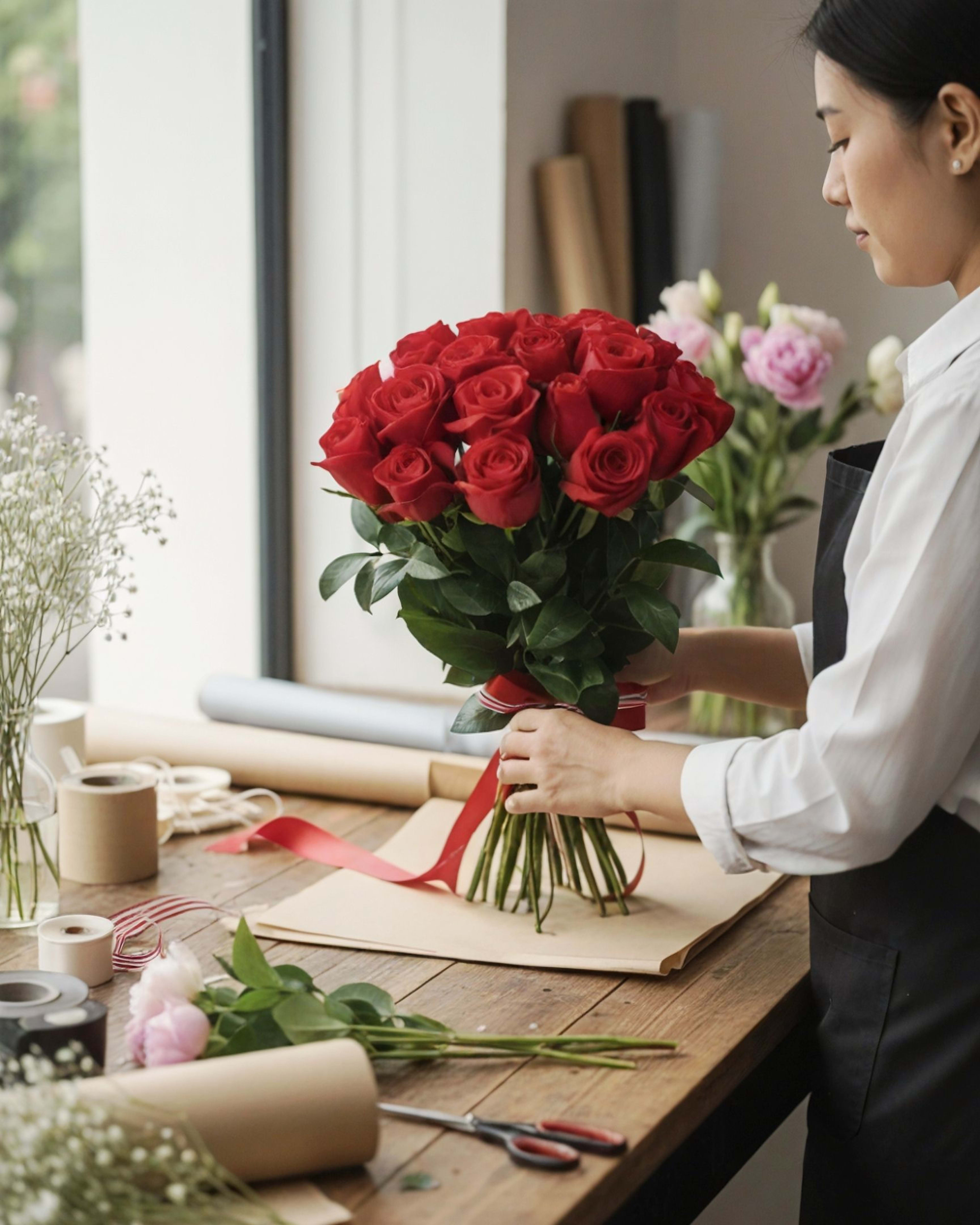 Custom Red Roses - Florist's Design