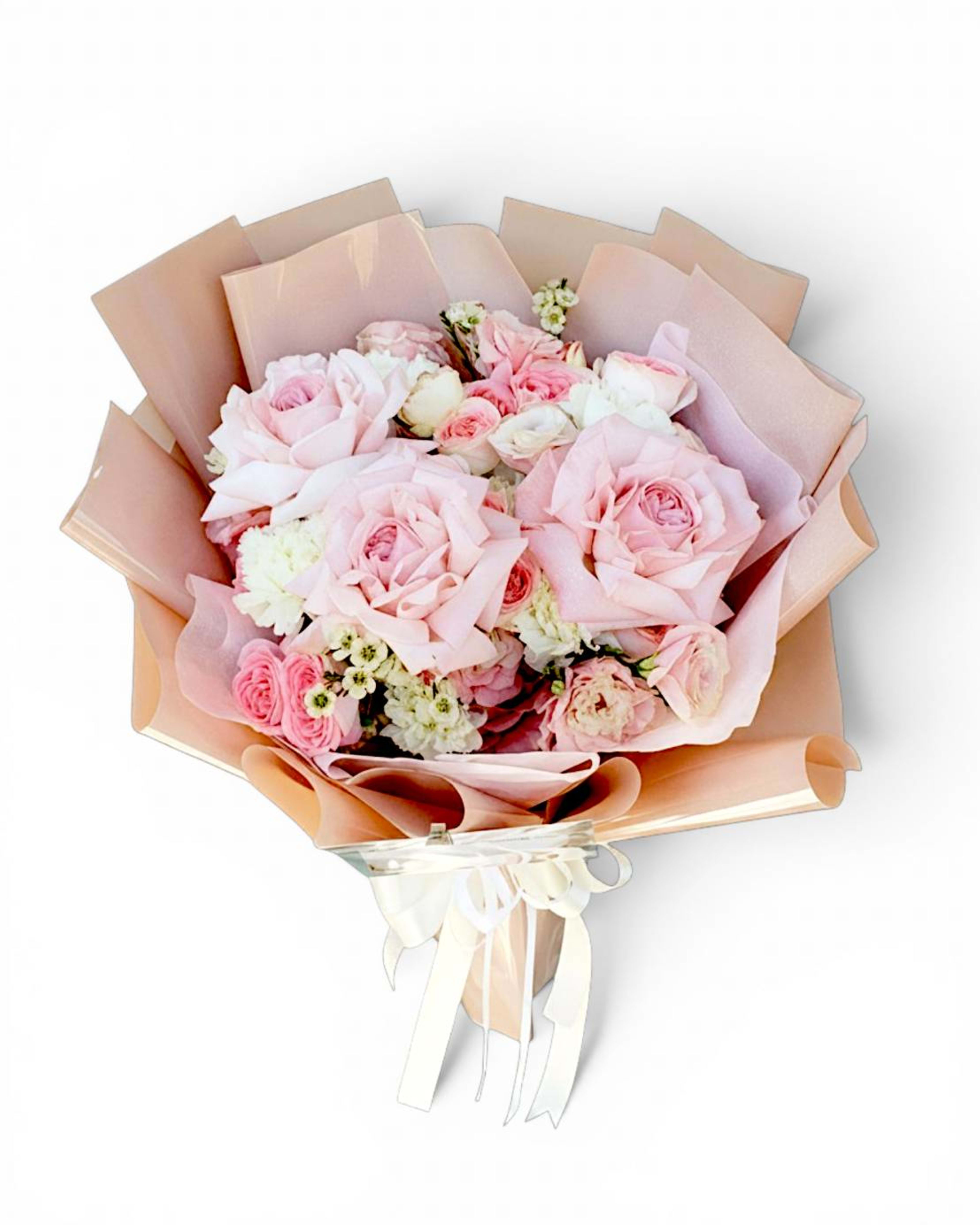 Sweet Blush Pink Rose & Spray Rose Bouquet