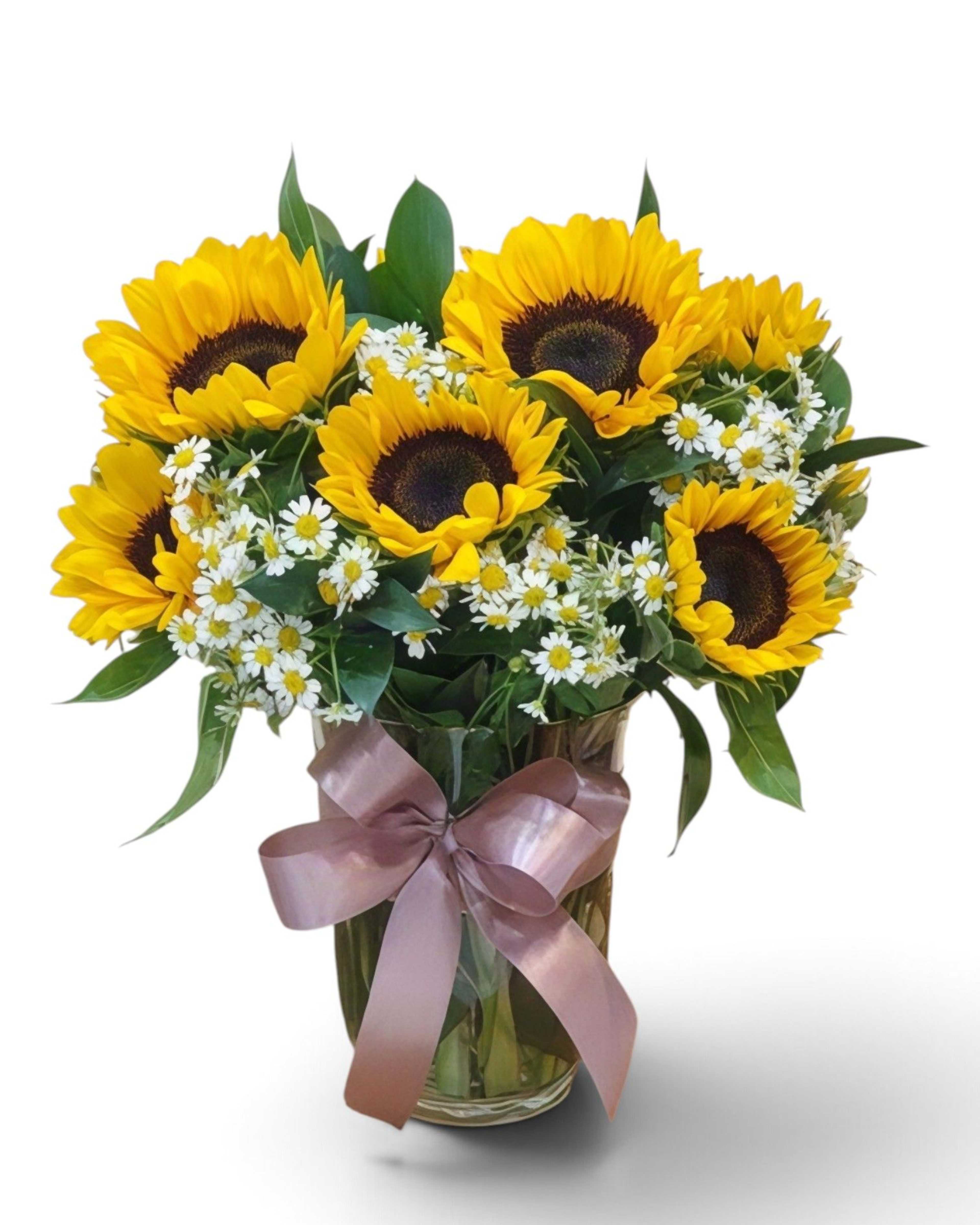 Sunny Daisy Sunflower & Chamomile Vase