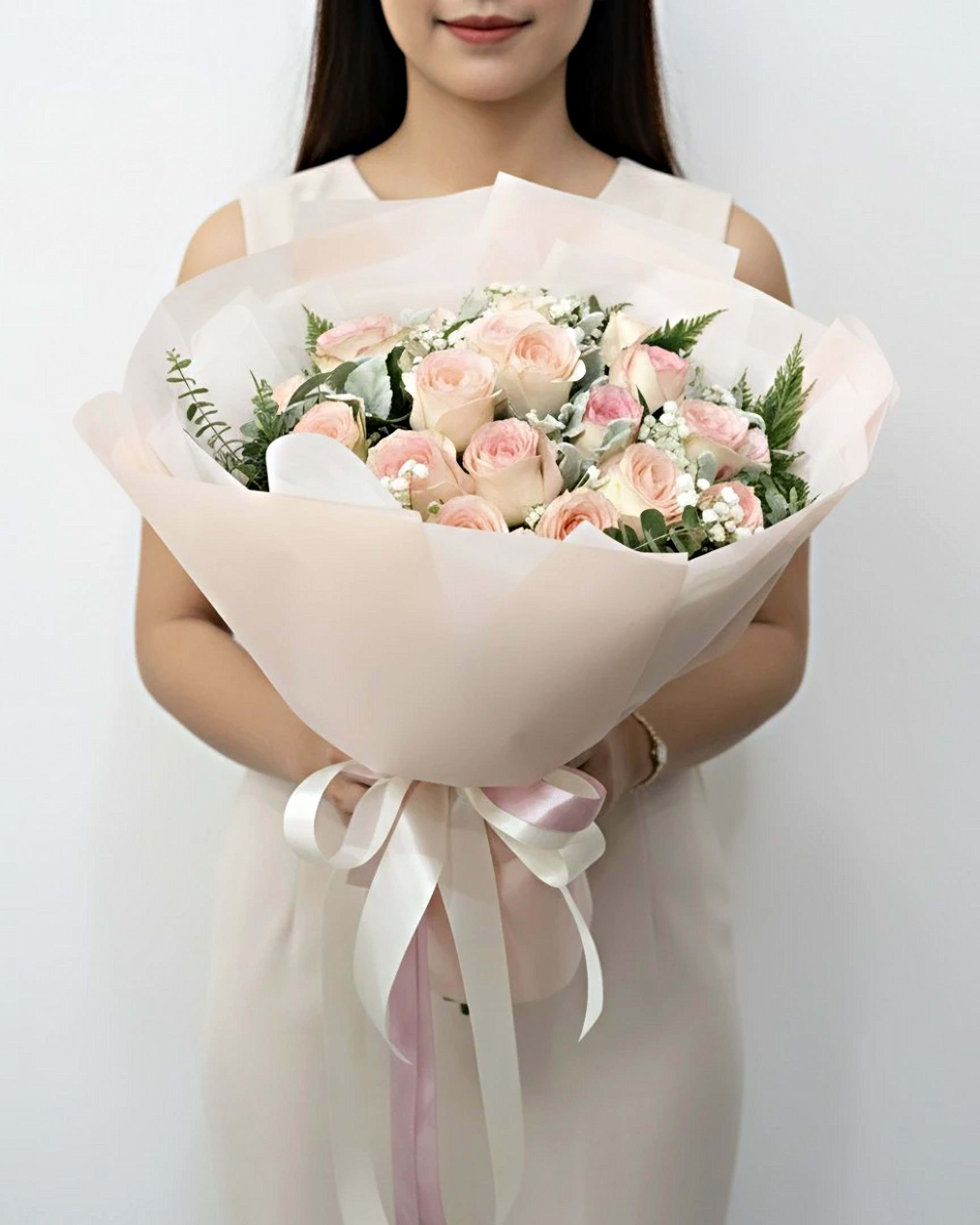 Model with Soft Petal Grace