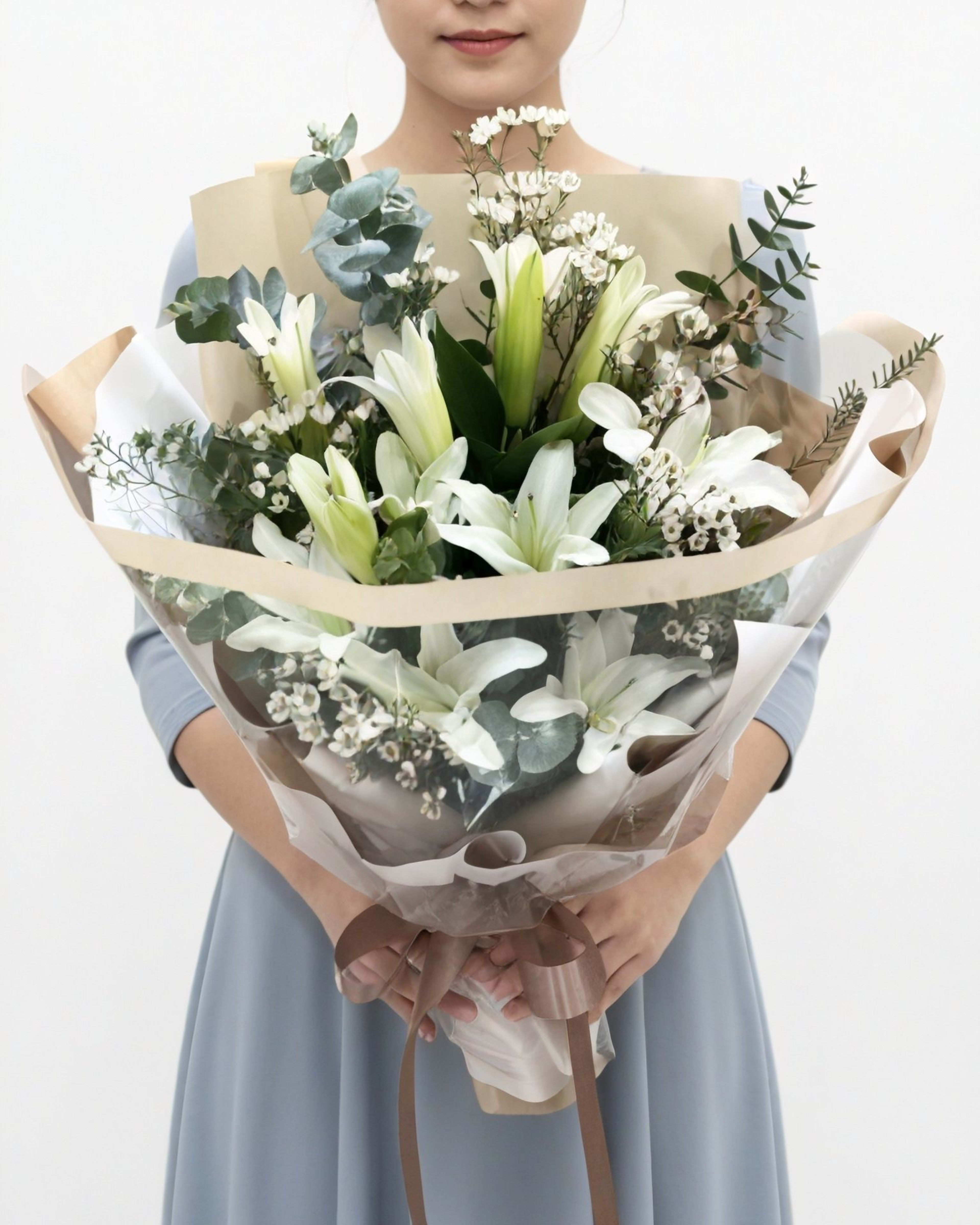 Pure White Lily Bouquet