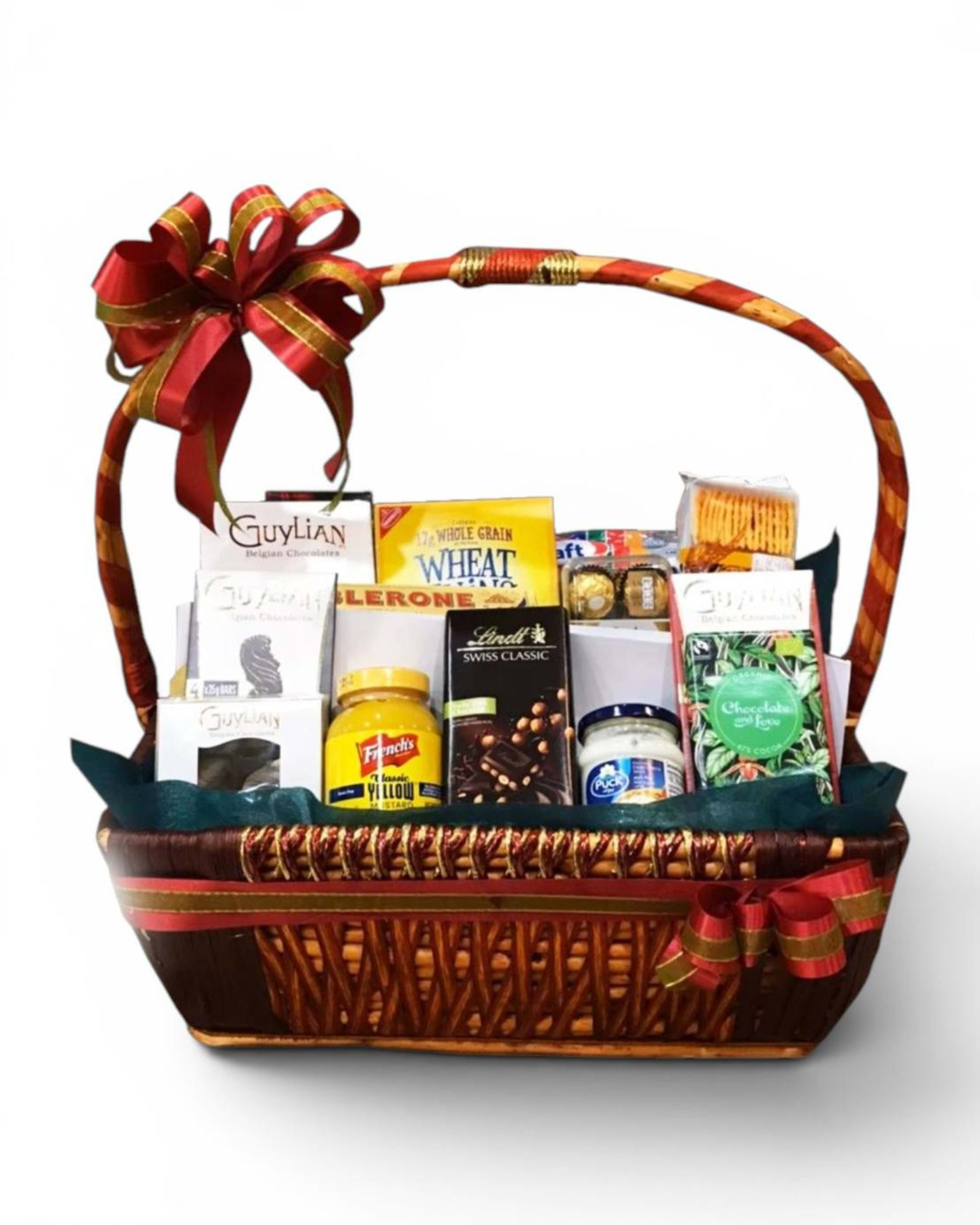 Premium Belgian Chocolate, Cream Cheese & Imported Snack Gift Basket