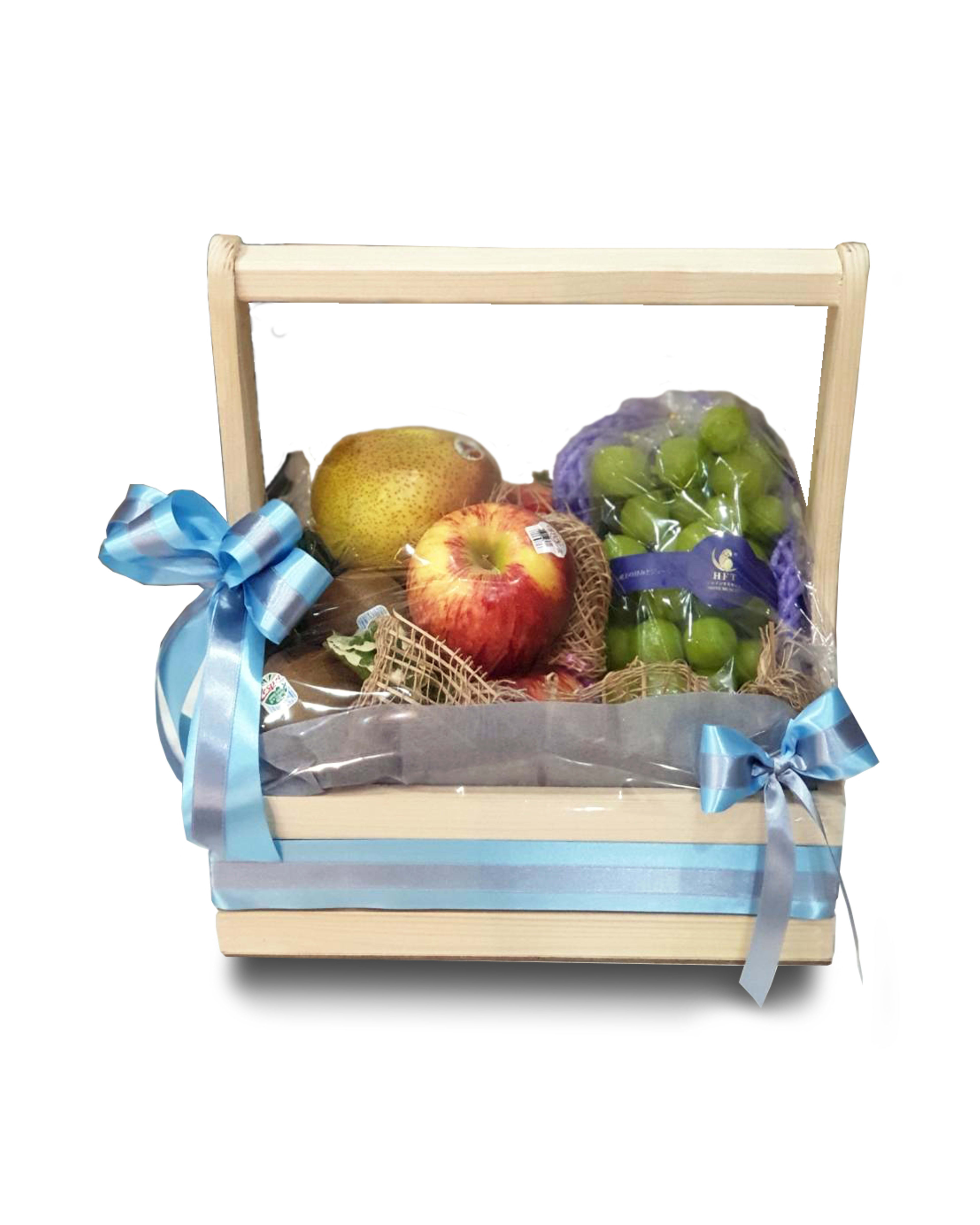 Wooden Tray Fruit Basket — Premium Imported Fruits