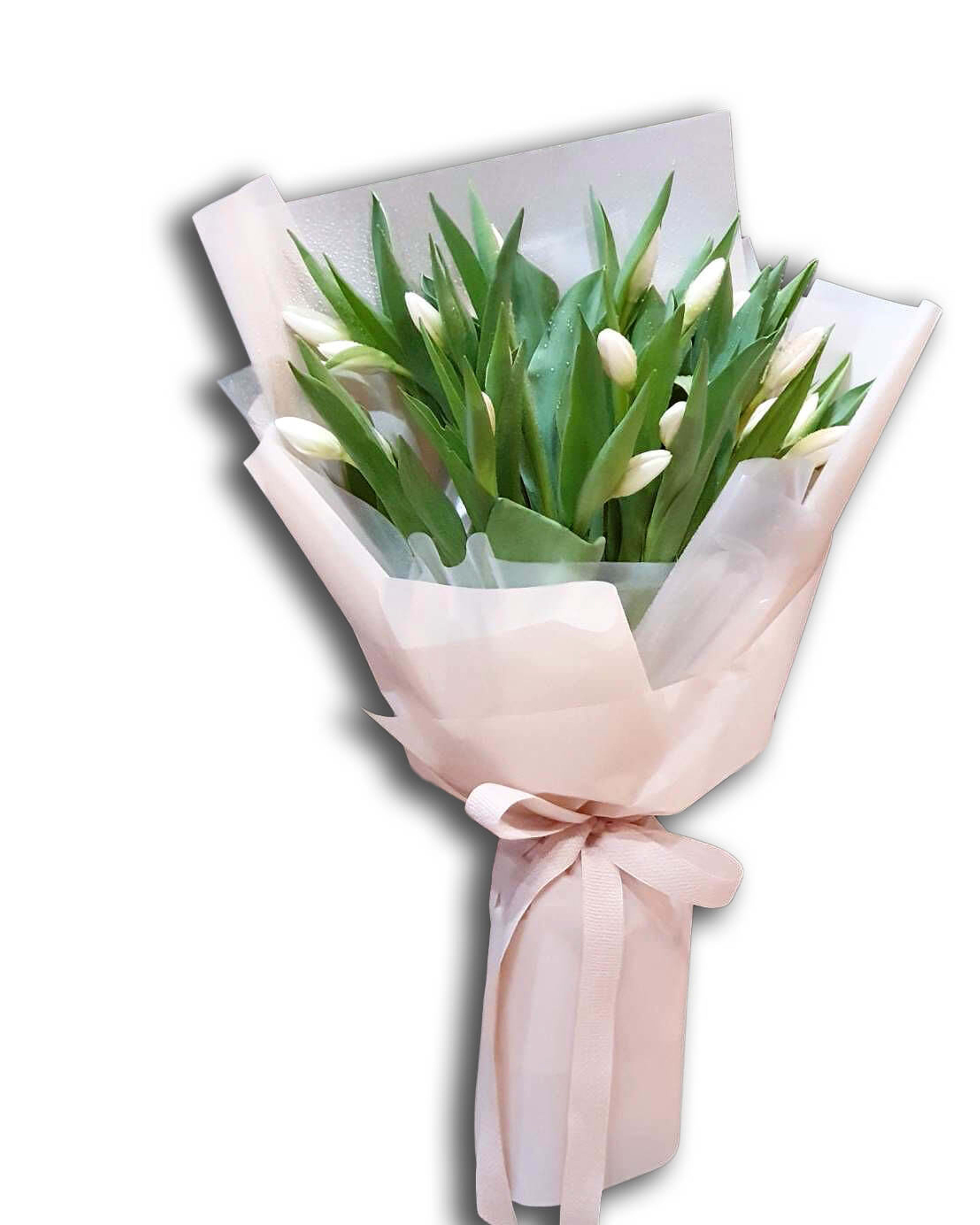 Purest Love Minimalist White Tulip Bouquet
