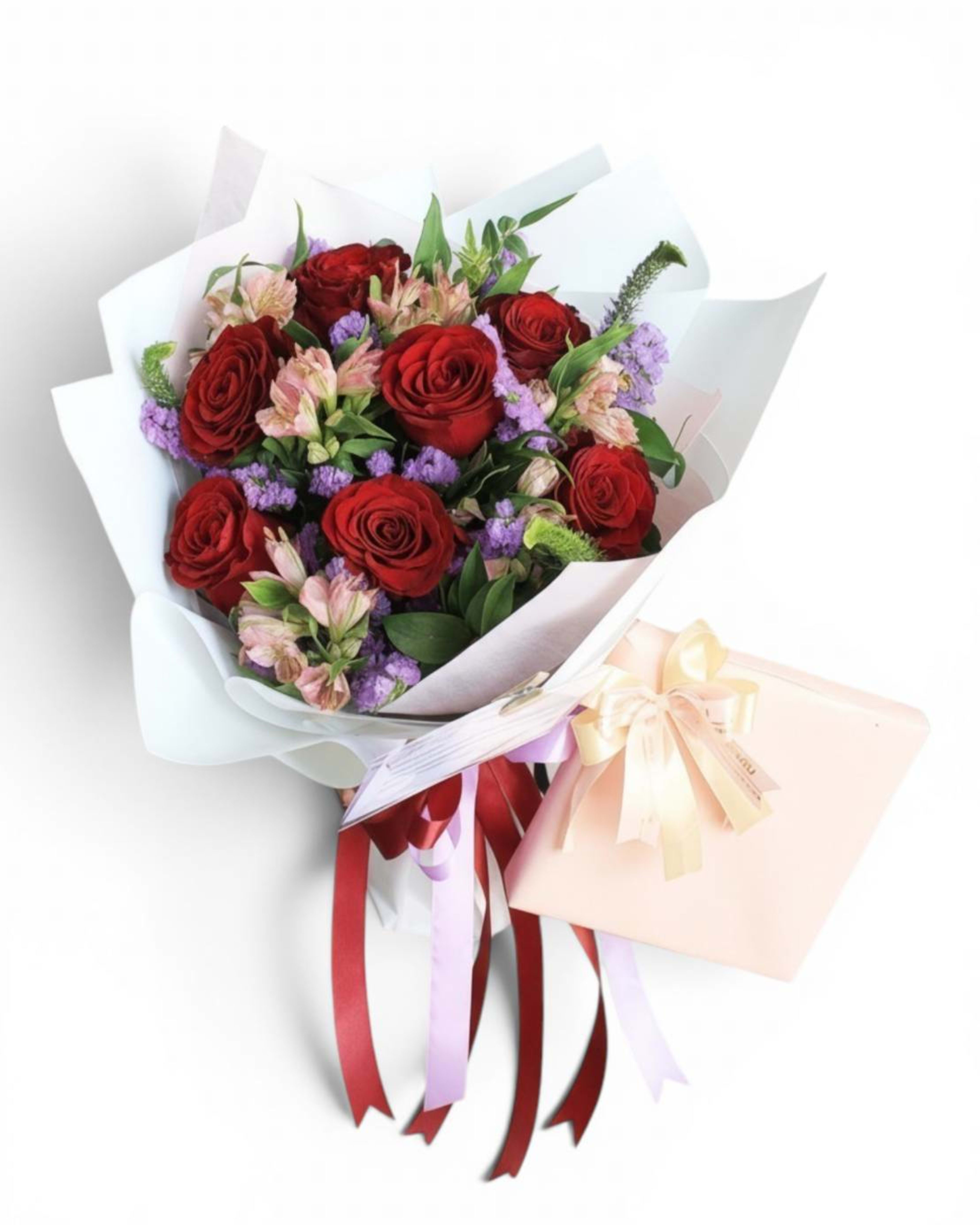 Flowers & Chocolate — Rose Bouquet with Guylian Chocolate