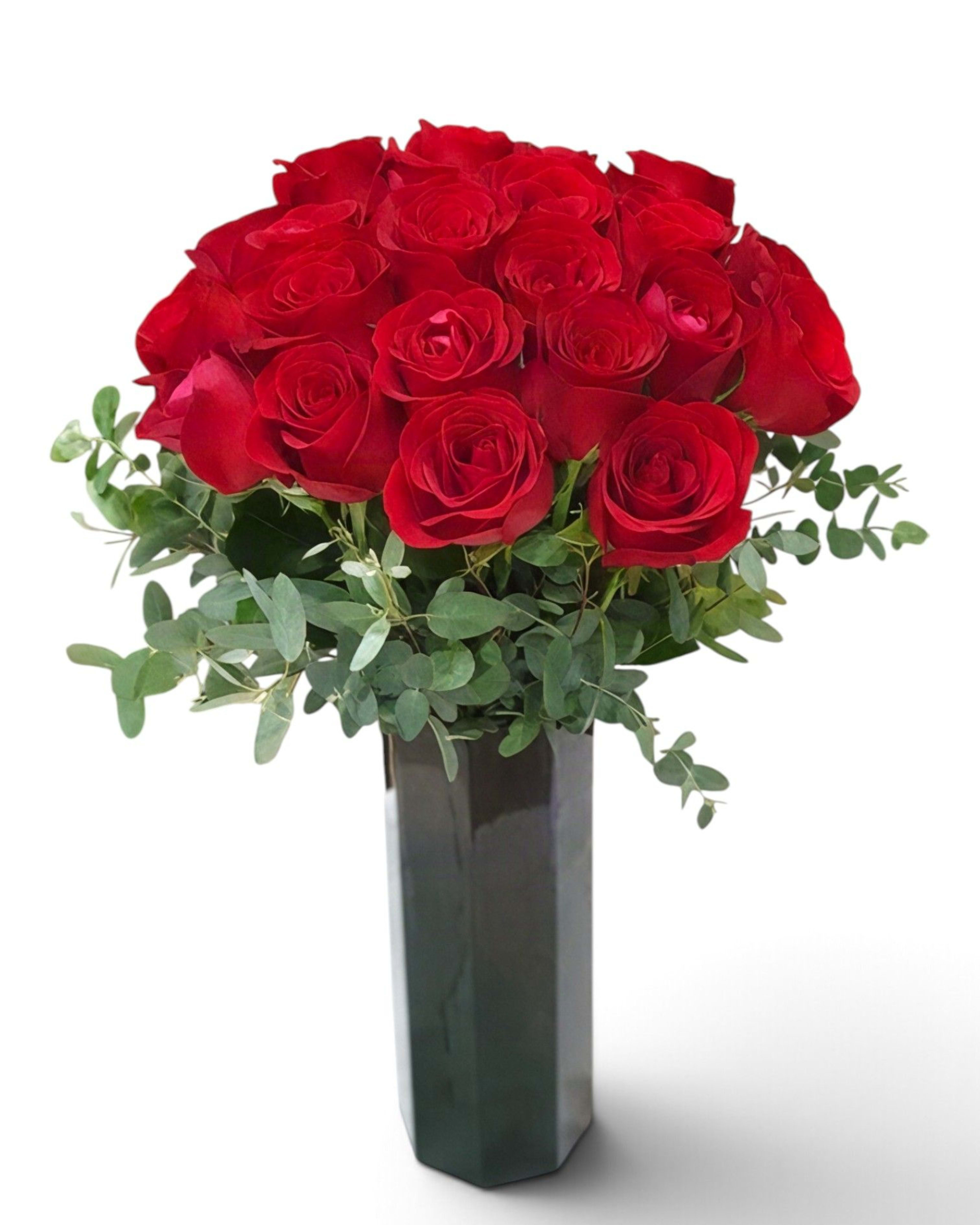Classic Elegance Red Rose Vase