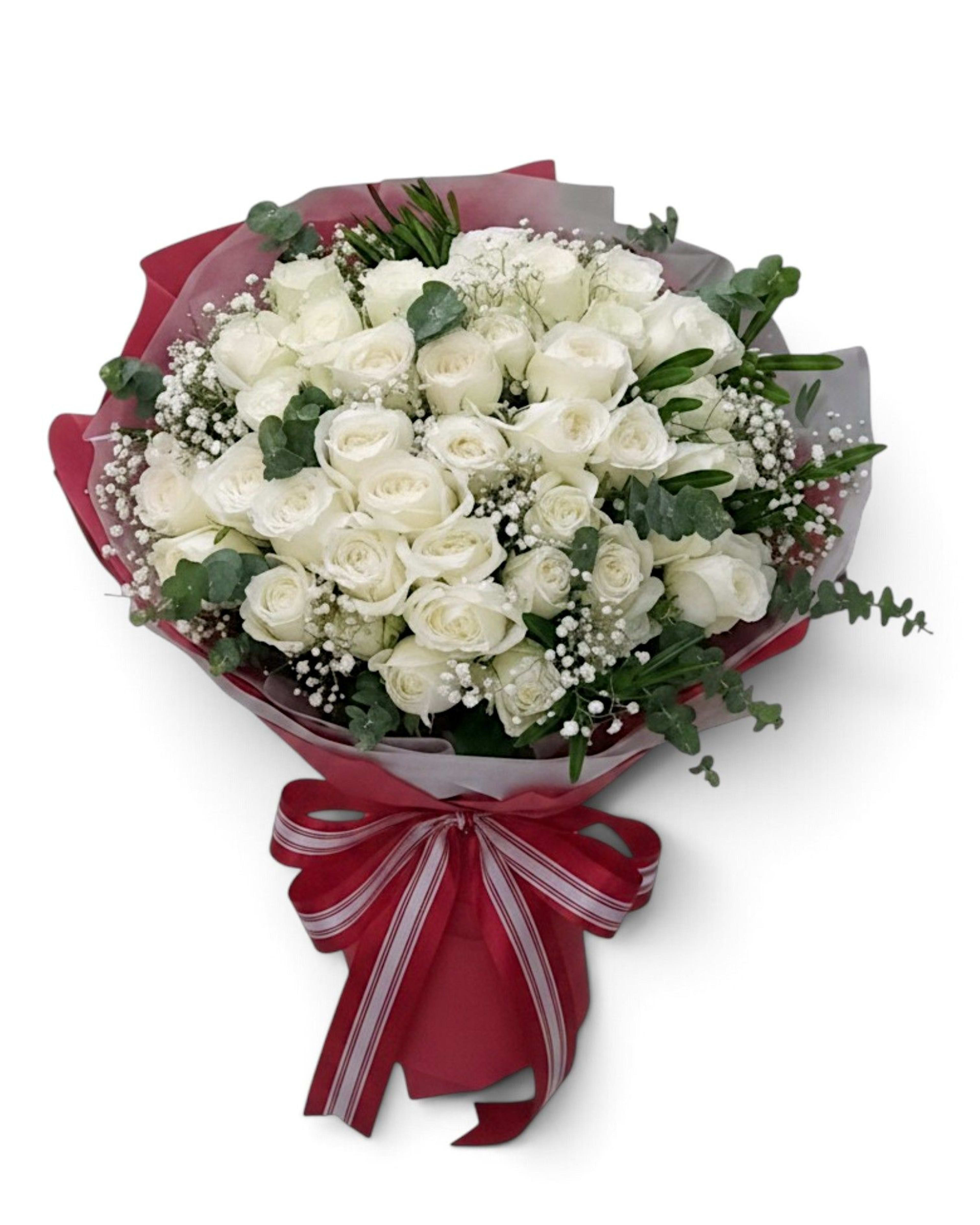 Pure White Love White Rose Bouquet