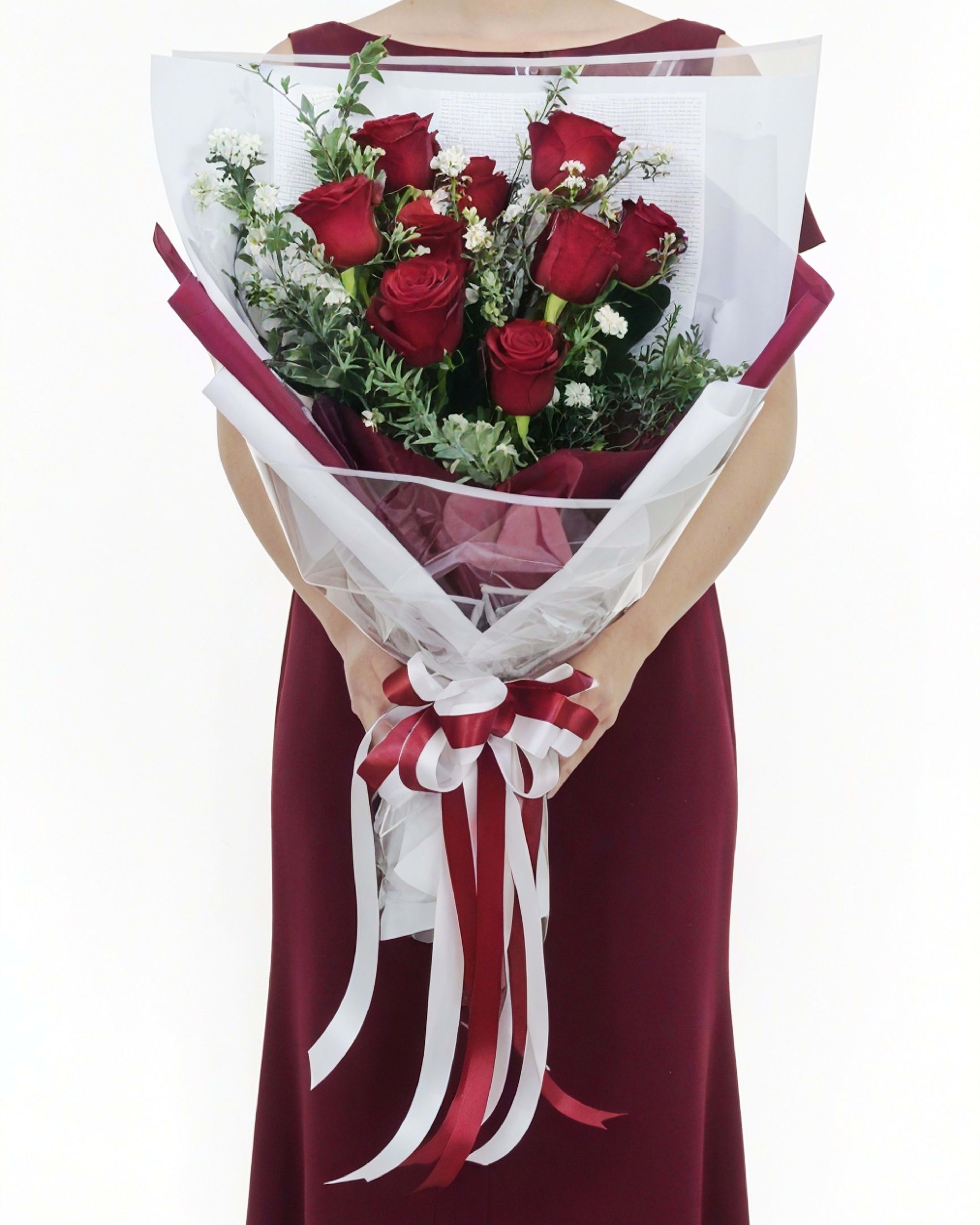 Crimson Love Red Rose Bouquet