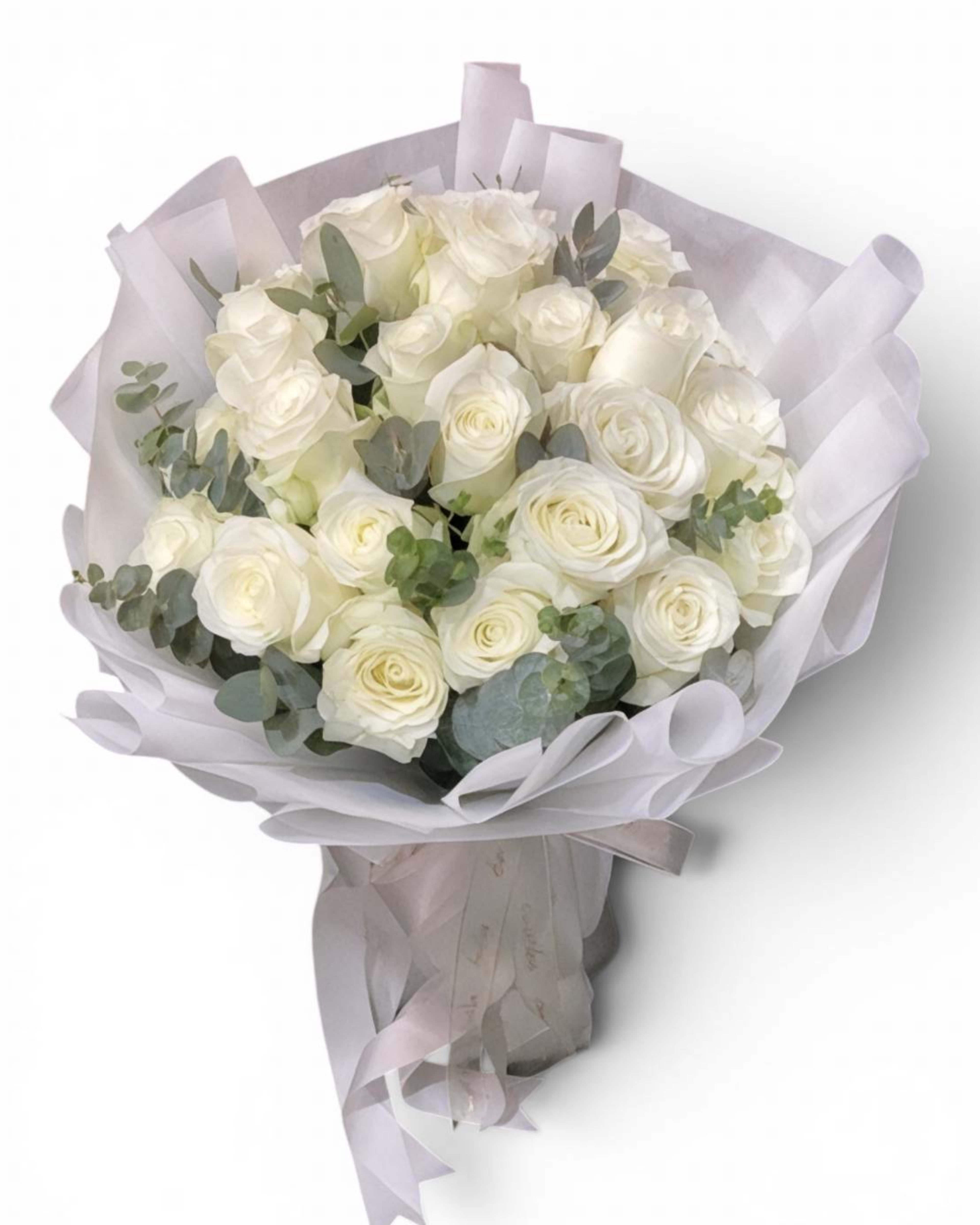 Pure Elegance Premium White Rose Bouquet