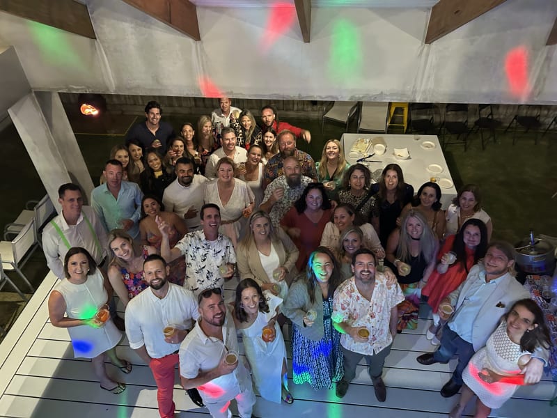DJ Repete with guests celebrating at a Melbourne venue