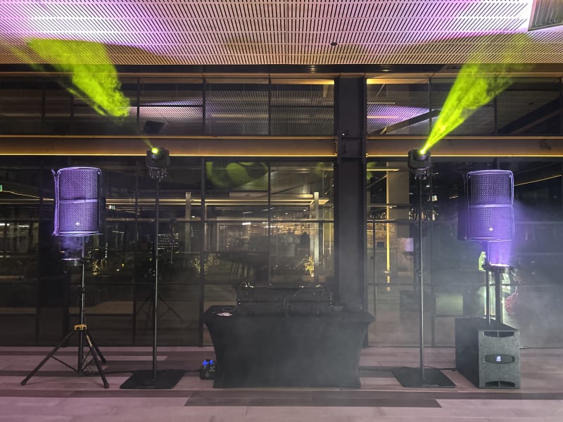 DJ Repete setup with professional lighting at a Melbourne event