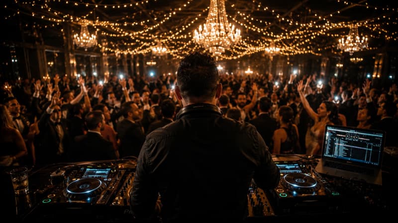 DJ Repete behind the decks at a Melbourne event