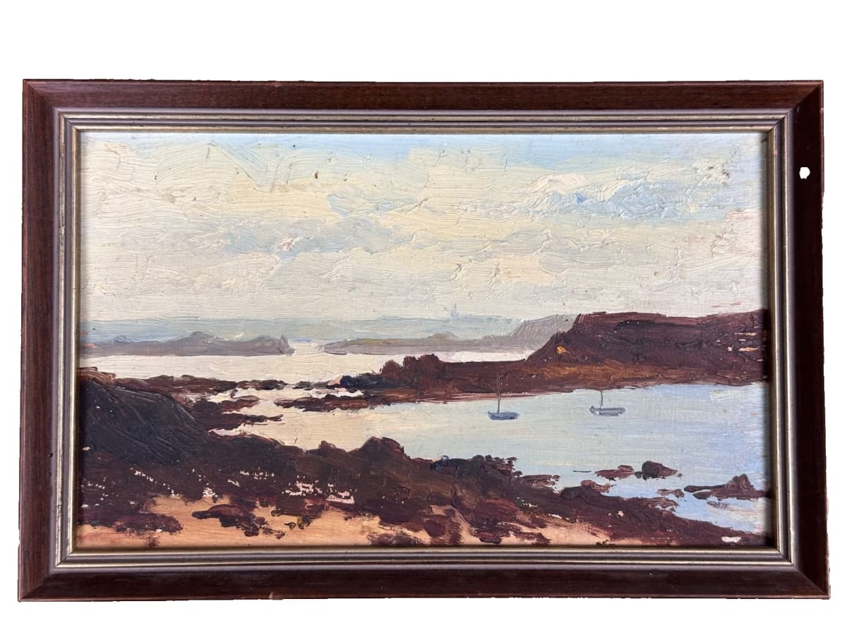 Beau tableau, ancien marine, bretonne bord de mer étude impressionniste - Image 1