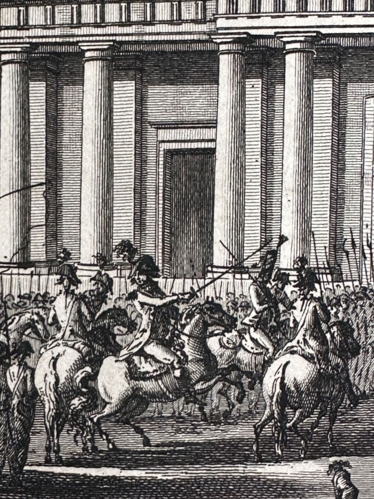 Ancienne gravure portrait Royal Louis XVI translation Temple révolution - Image 1