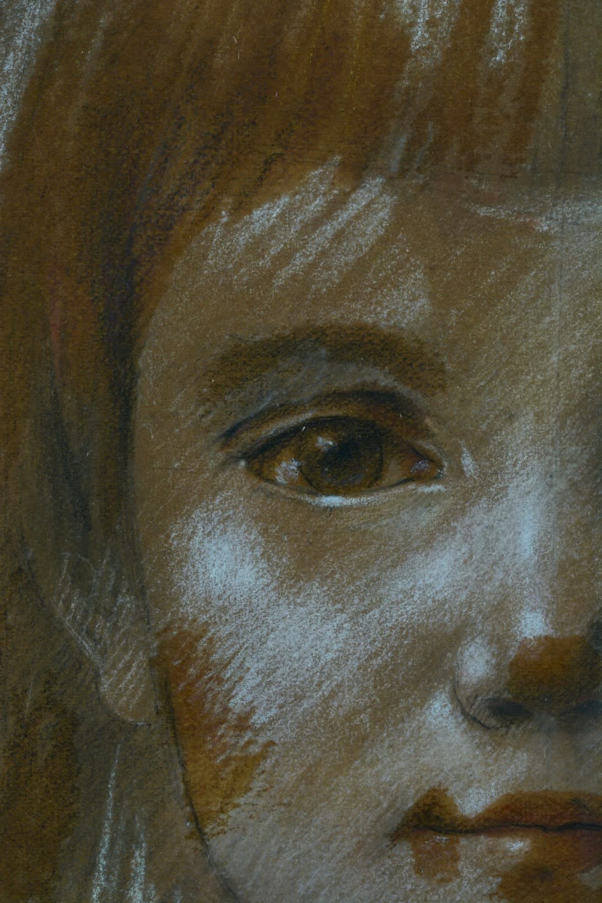 Beau tableau ancien portrait d'enfant jeune fille signé M. Bertin - Image 1