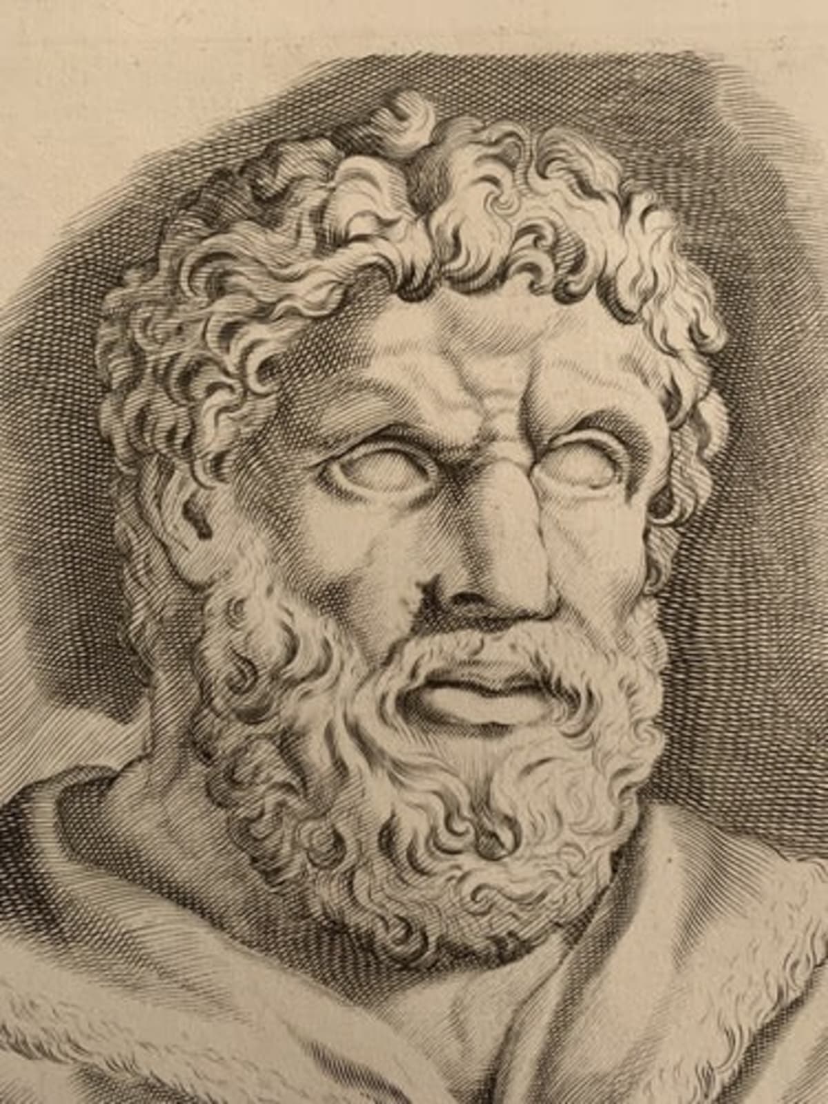 Ancienne gravure portrait Rome toge homme Galleria Giustiniana del Marchese XVIIe - Image 1