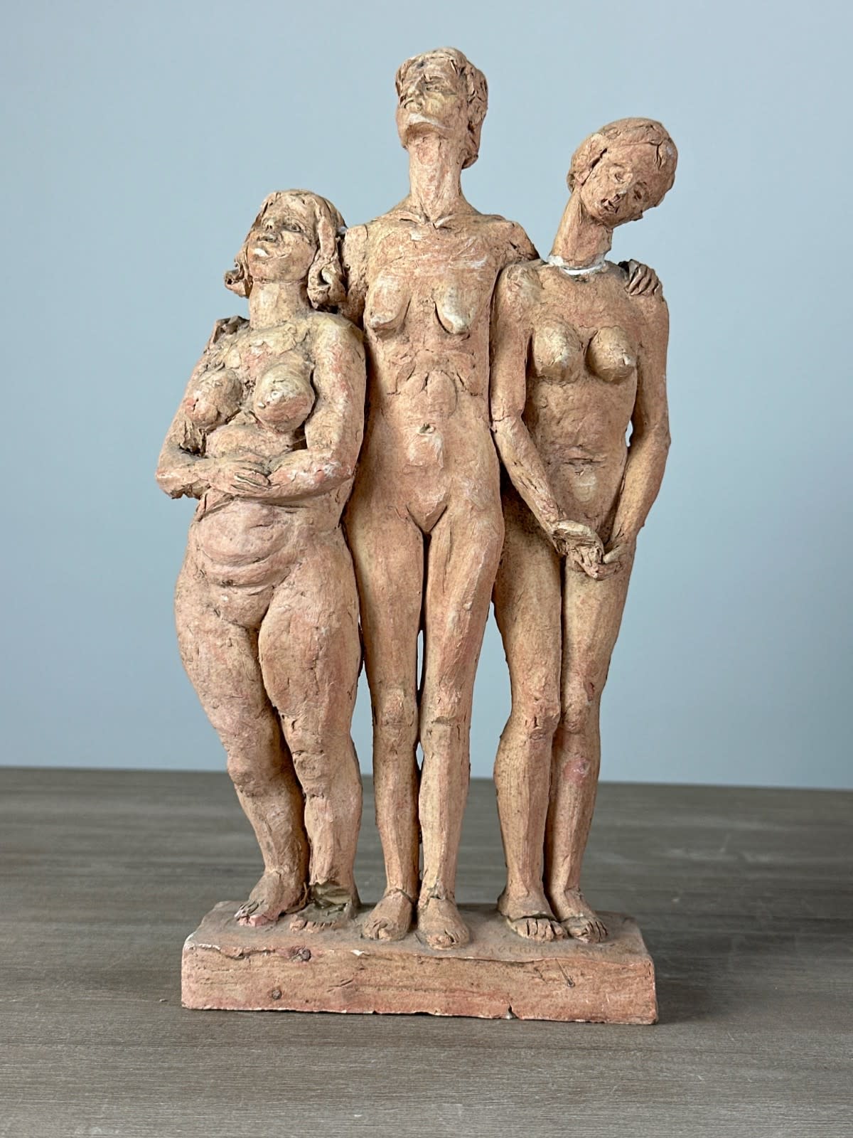 Germain Gosselin portrait nu les trois Ages de la femme sculpture terre cuite - Image 1