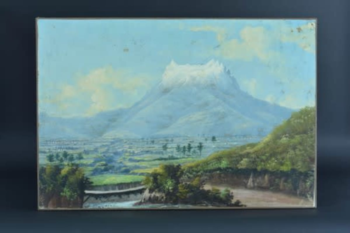 Beau tableau ancien école arménienne paysage vue du Mont Aragats Ararrat Arménie - Image 1