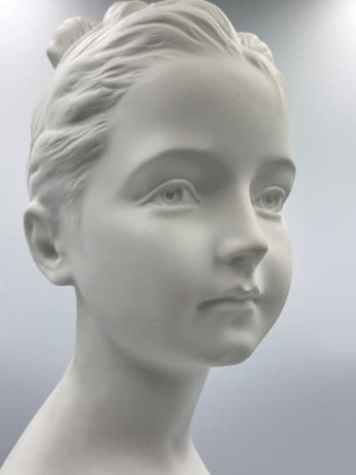 Buste ancien porcelaine Limoges Camille Tharaud portrait jeune fille Houdon 40 cm - Image 1