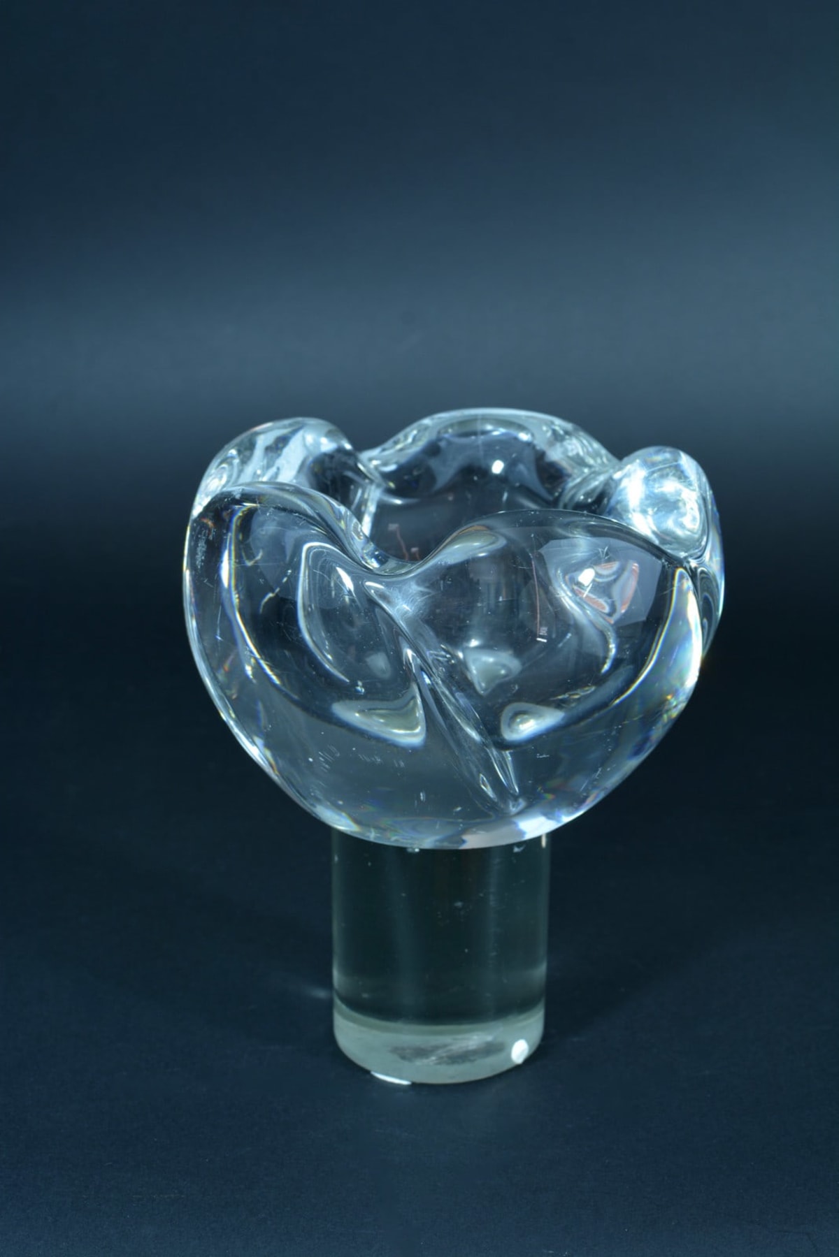 Rare cendrier boule cristal signé Daum 1950 déco design vintage ashtray Daum - Image 1