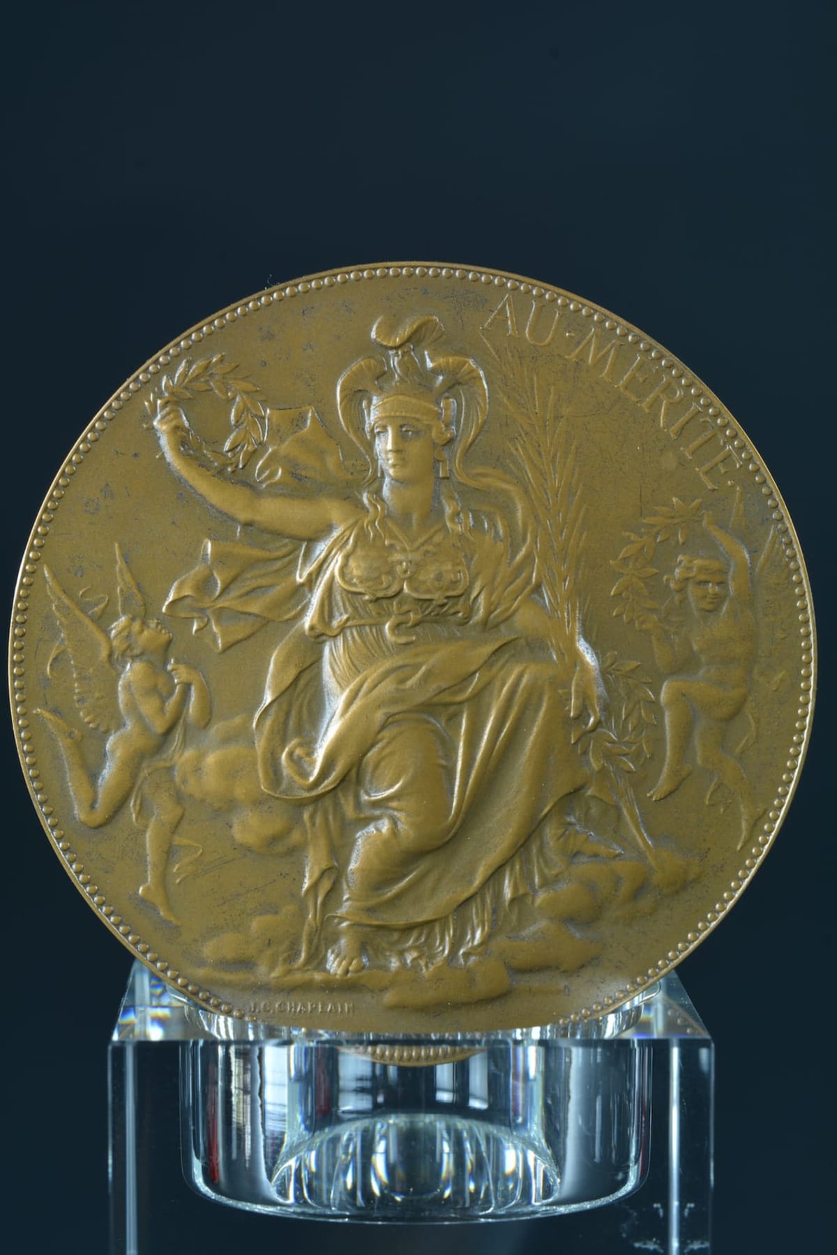 Médaille de table "Au Mérite" par Chaplain / Dubois Art Ménagers Toulouse bronze - Image 1