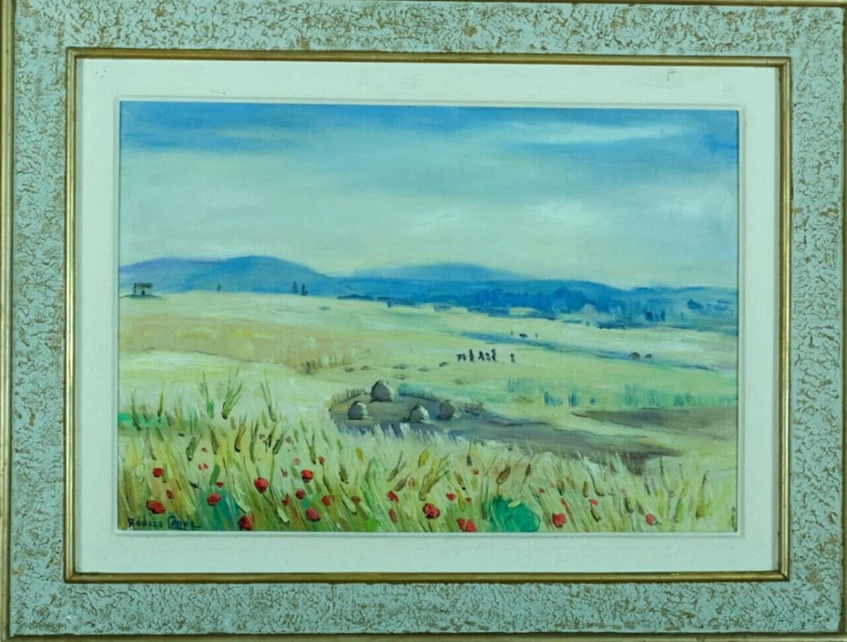 Tableau ancien orientaliste les moissons Algérie Mitidja Alger Andrée Connée - Image 1