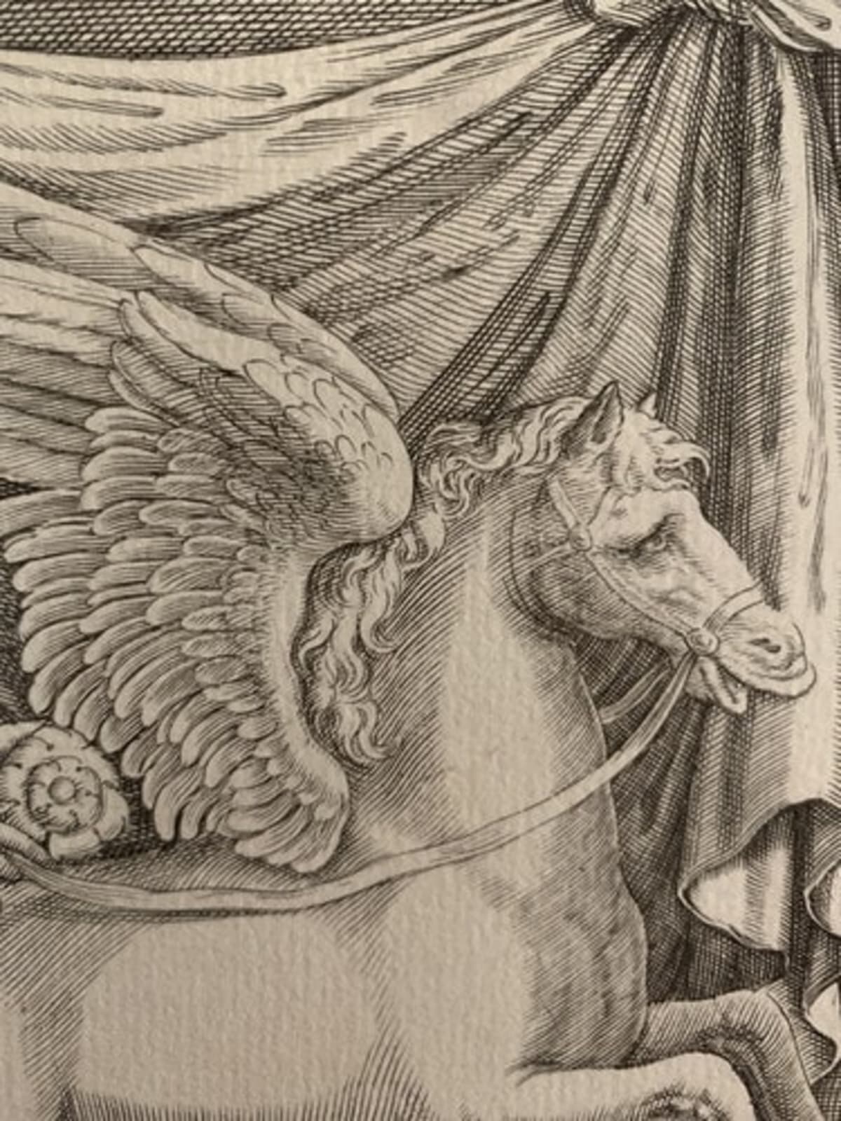 Ancienne gravure Blomaerts portrait ange Galleria Giustiniana del Marchese XVIIe - Image 1