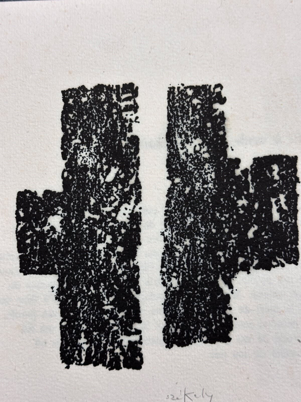 Ancienne estampe sur papier Japon Pierre Székely sculpteur ciment art moderne - Image 1