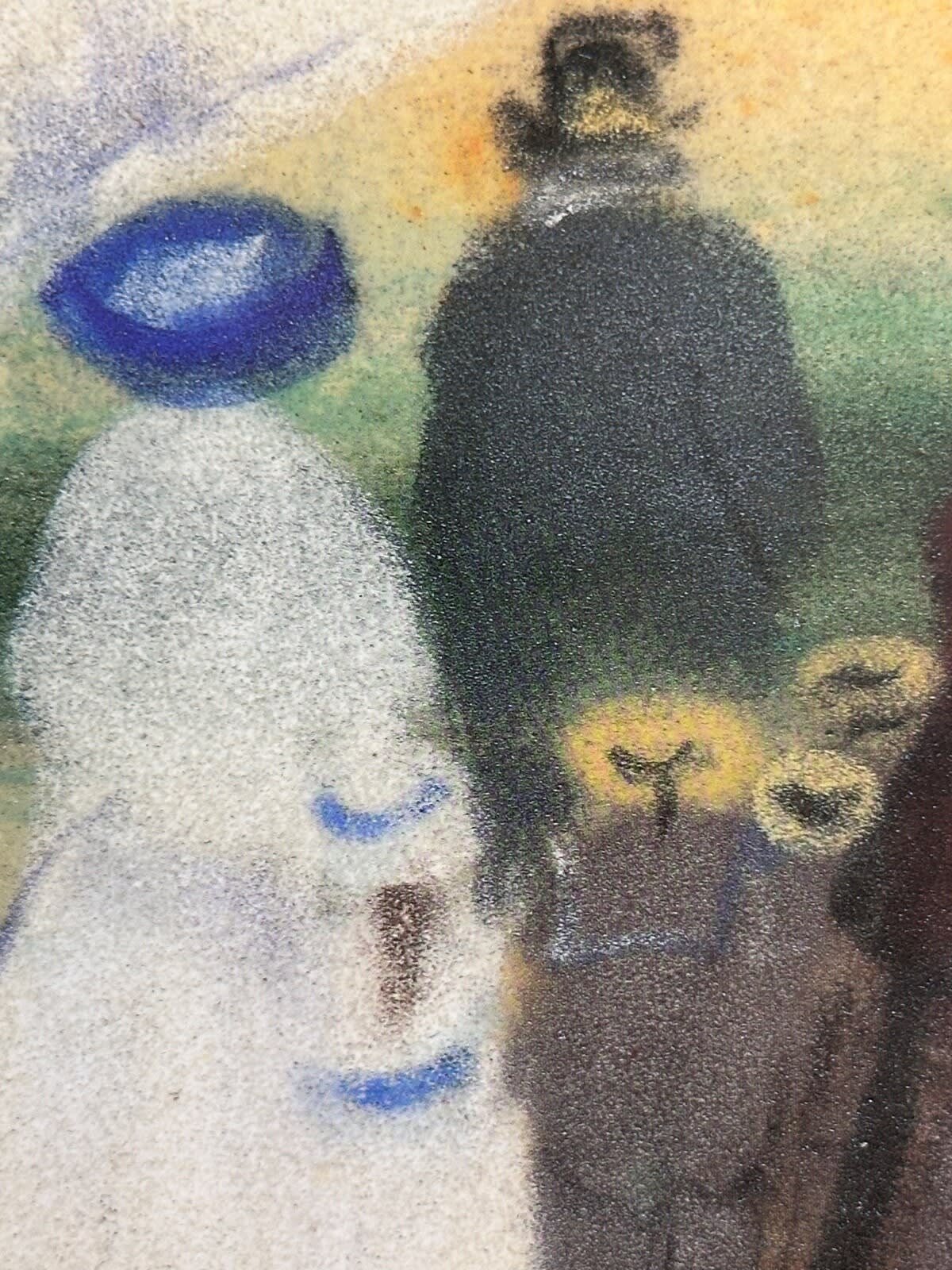 Ancien tirage limité 1989 Gabrielle Bellocq Famille à la Mer impressionniste - Image 1