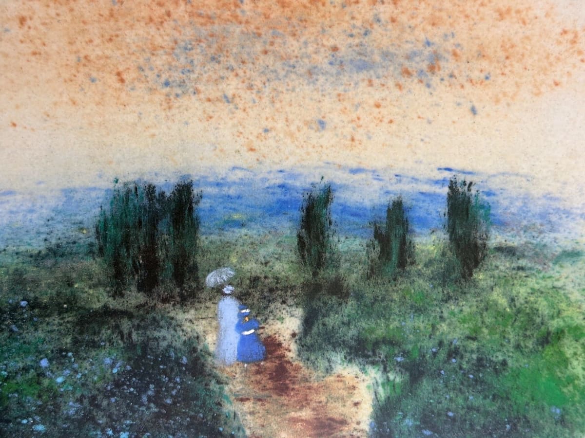 Ancien tirage limité 1989 Gabrielle Bellocq Promenade paysage impressionniste - Image 1