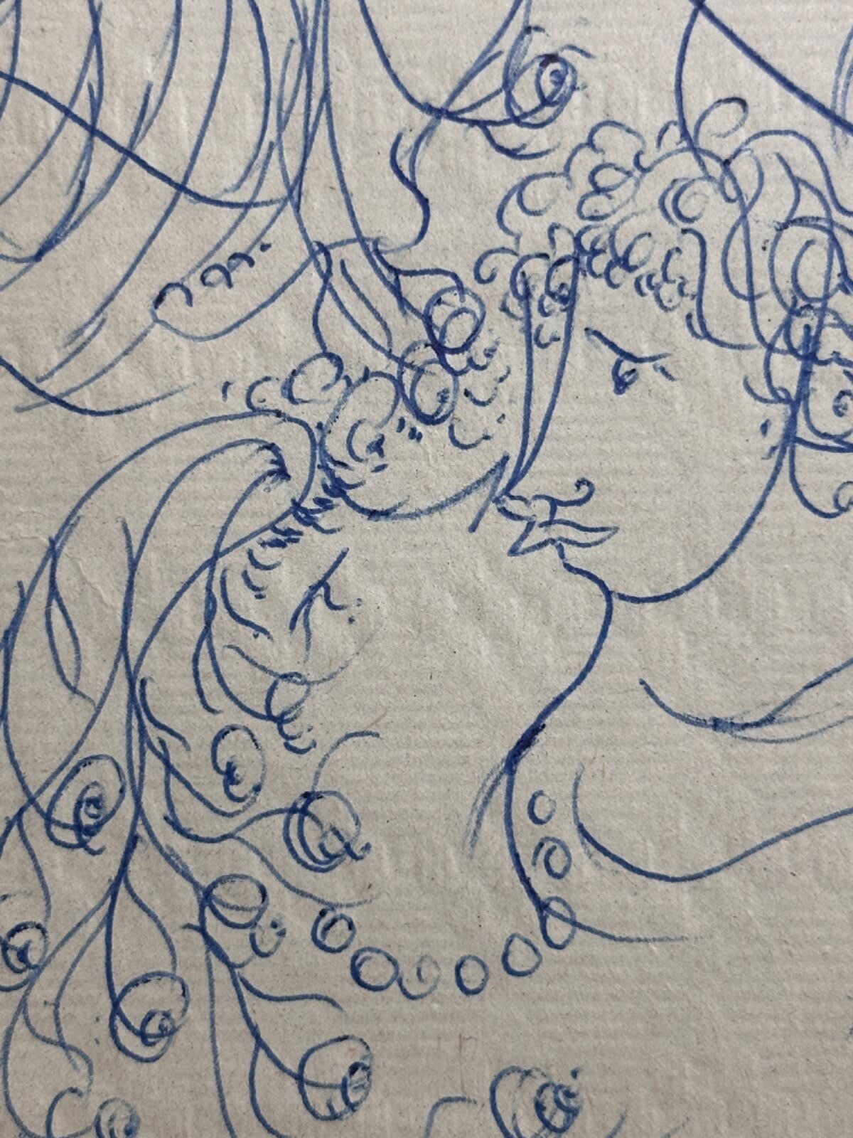 Ancien dessin Meyer Lazar, 1977, Adam et Eve Cantique école de Paris moderne - Image 1