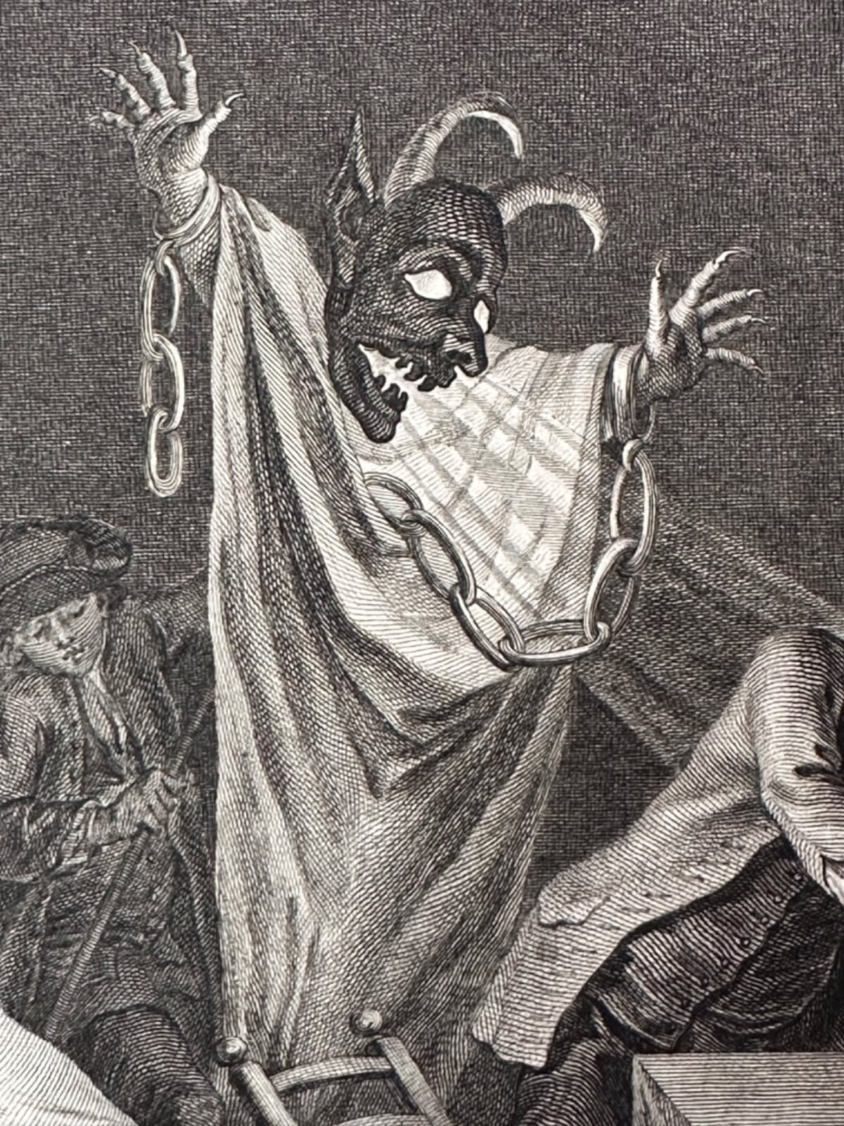 Ancienne gravure La ruse d'amour diable satanique magie Borel Baquoy Marel XVIIIe - Image 1