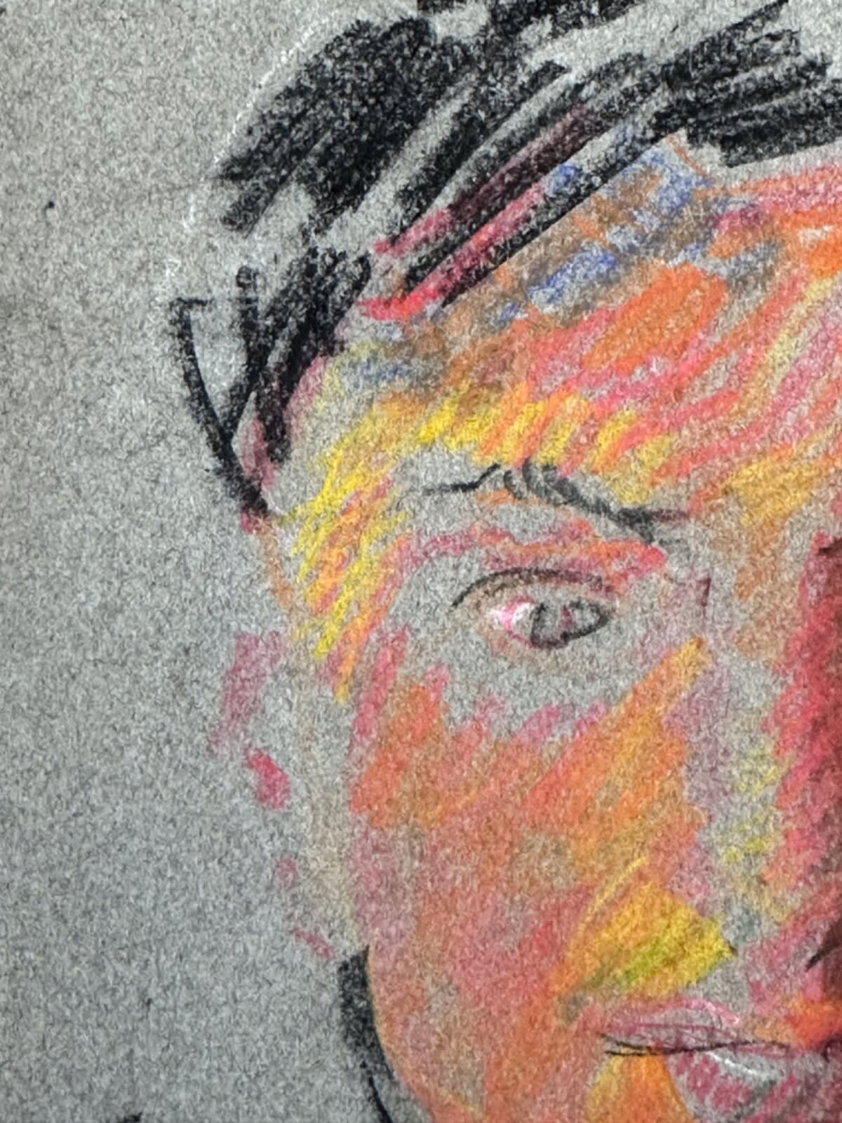 Dessin Jean Terles portrait de jeune homme costume inachevé pastel 1930 - Image 1