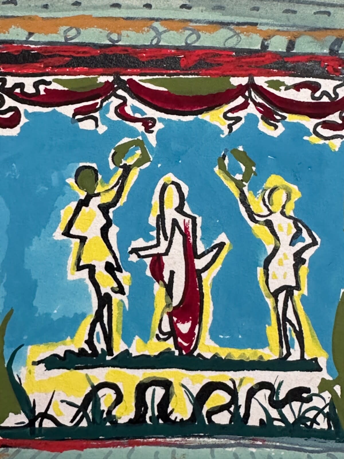 Dessin Jean Terles portrait temple antique renommée couronnement Grèce - Image 1