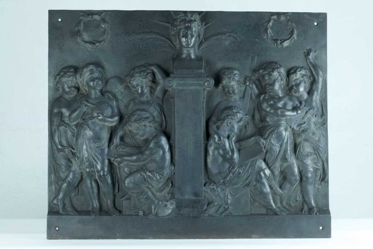 Grand bas relief fonte Carrier-Belleuse allégorie des arts putti Clodion XIXe - Image 1