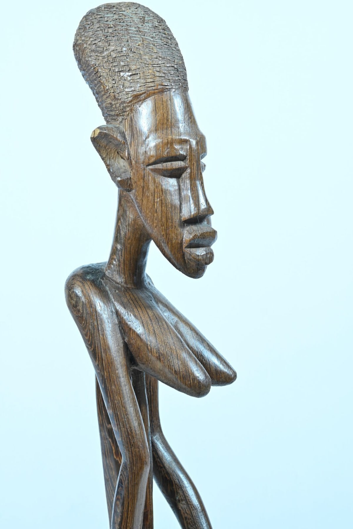 Ancienne statue africaine Massengo maternité féminité 1950 bois sculpté palmier - Image 1