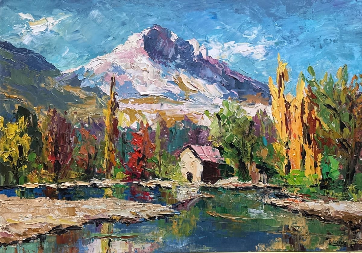 Beau tableau ancien neige montagne Alpes Grésivaudan Dents de Crolles Debono HST - Image 1