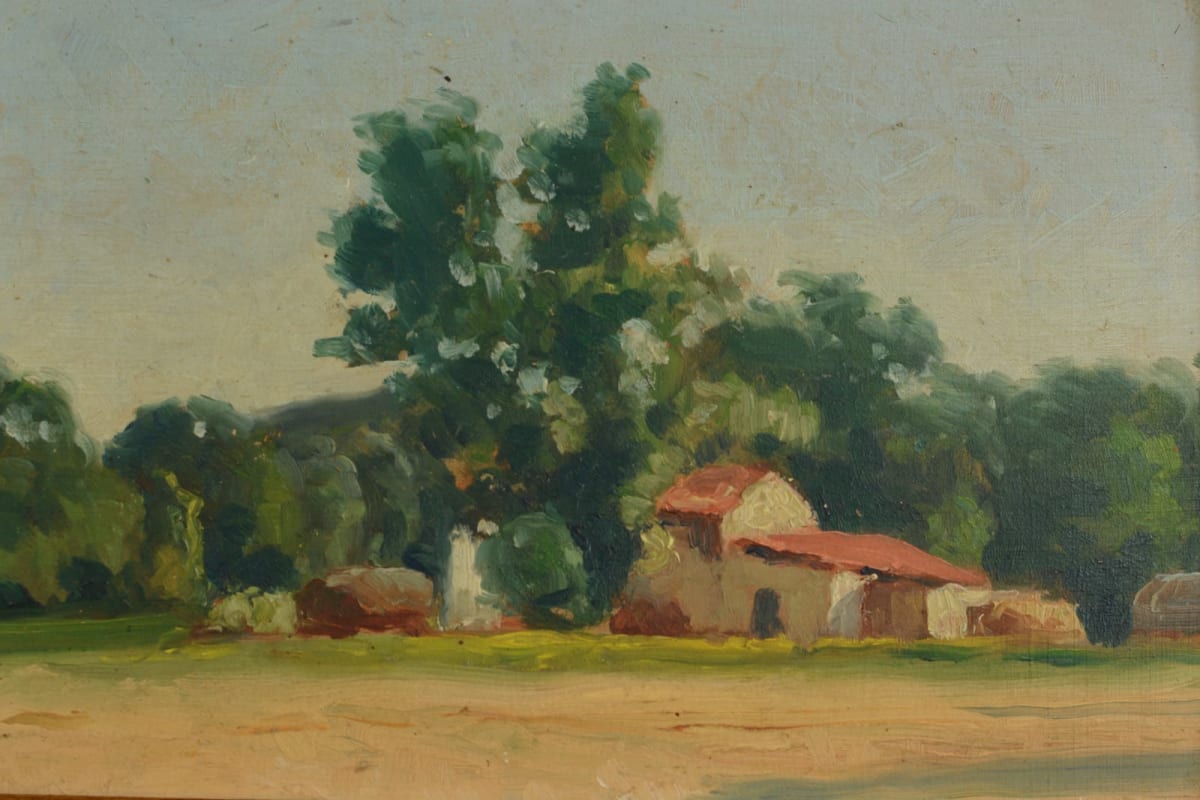 Rare tableau orientaliste Algérie paysage vue de ferme Constantine hsp Castelli - Image 1