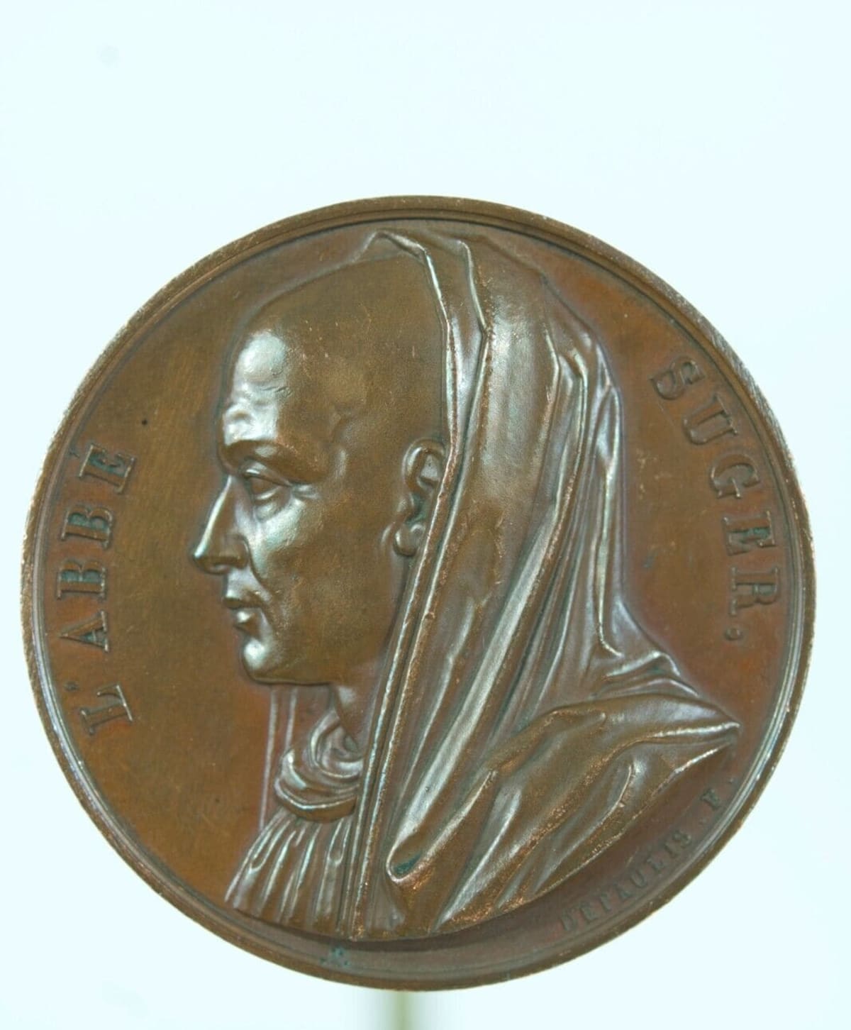 Ancienne médaille bronze portrait de collection l'abbé Suger Depaulis 1817 - Image 1