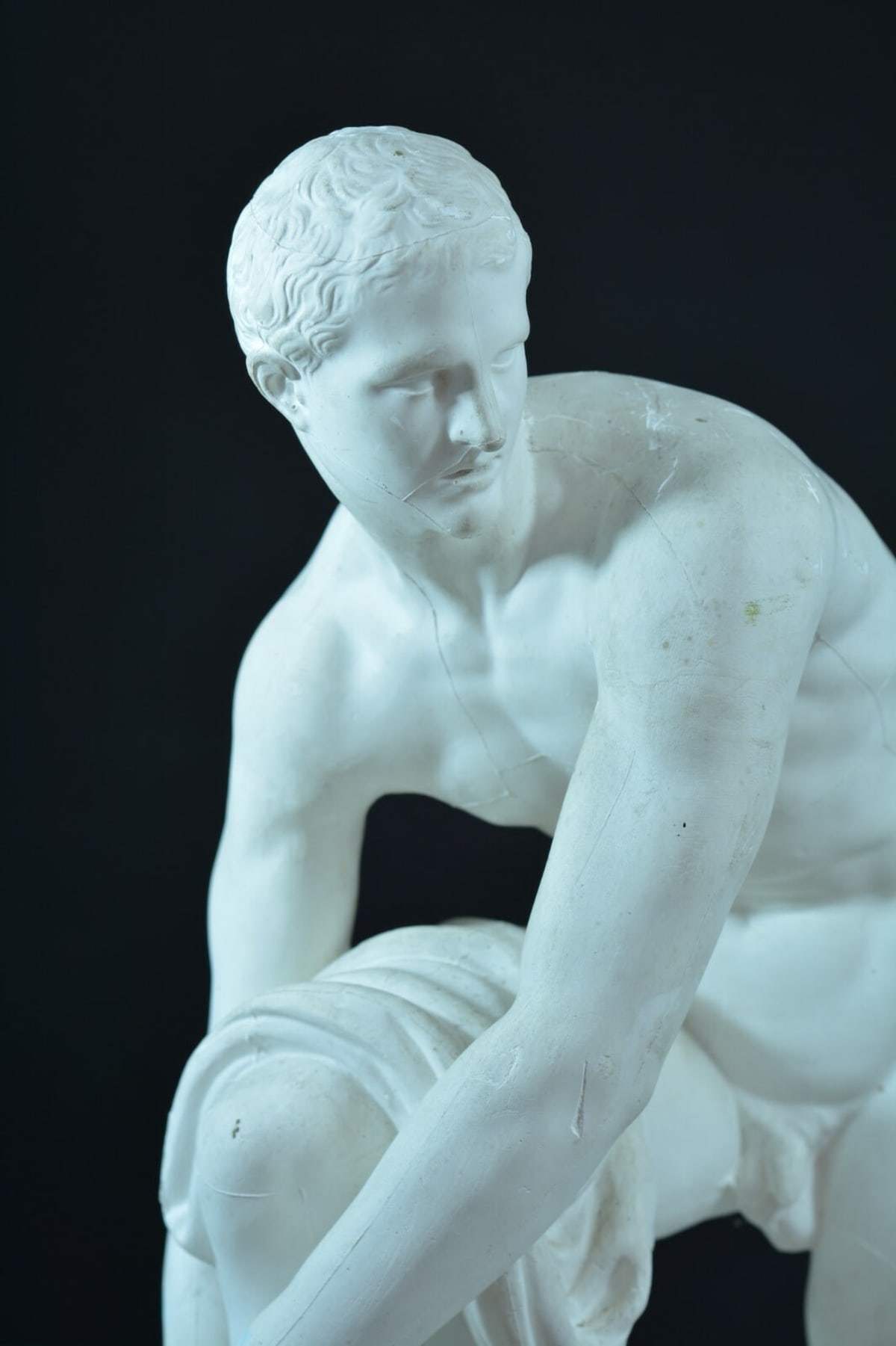 Ancien statue sculpture antique portrait Hermes nu sandale Cincinnatus XIXe - Image 1