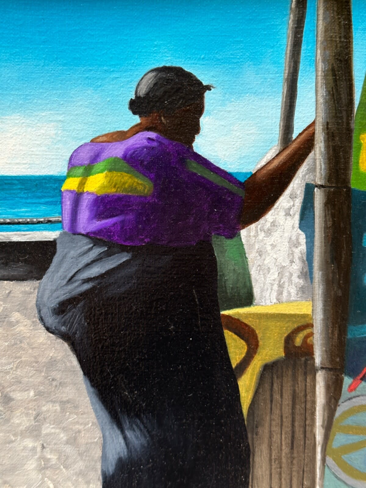 Tableau moderne paysage Martinique marine François Malbreil voyage tropique HST - Image 1