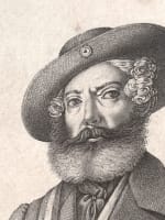 Dessin ancien portrait homme drapeau révolution liberté Chalon-sur-Saône 1848 - Miniature 4