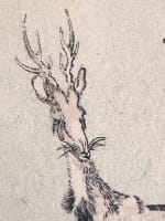 Rare gravure estampe Japon Edo cerf et faon japonisme signé XIXe animalier - Miniature 2