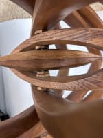 Ancienne lampe monumentale design vintage décorateur architecte bois mobile 1970 - Miniature 4