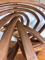 Ancienne lampe monumentale design vintage décorateur architecte bois mobile 1970 - Miniature 6