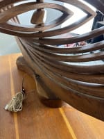 Ancienne lampe monumentale design vintage décorateur architecte bois mobile 1970 - Miniature 8