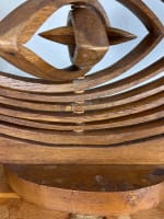 Ancienne lampe monumentale design vintage décorateur architecte bois mobile 1970 - Miniature 11